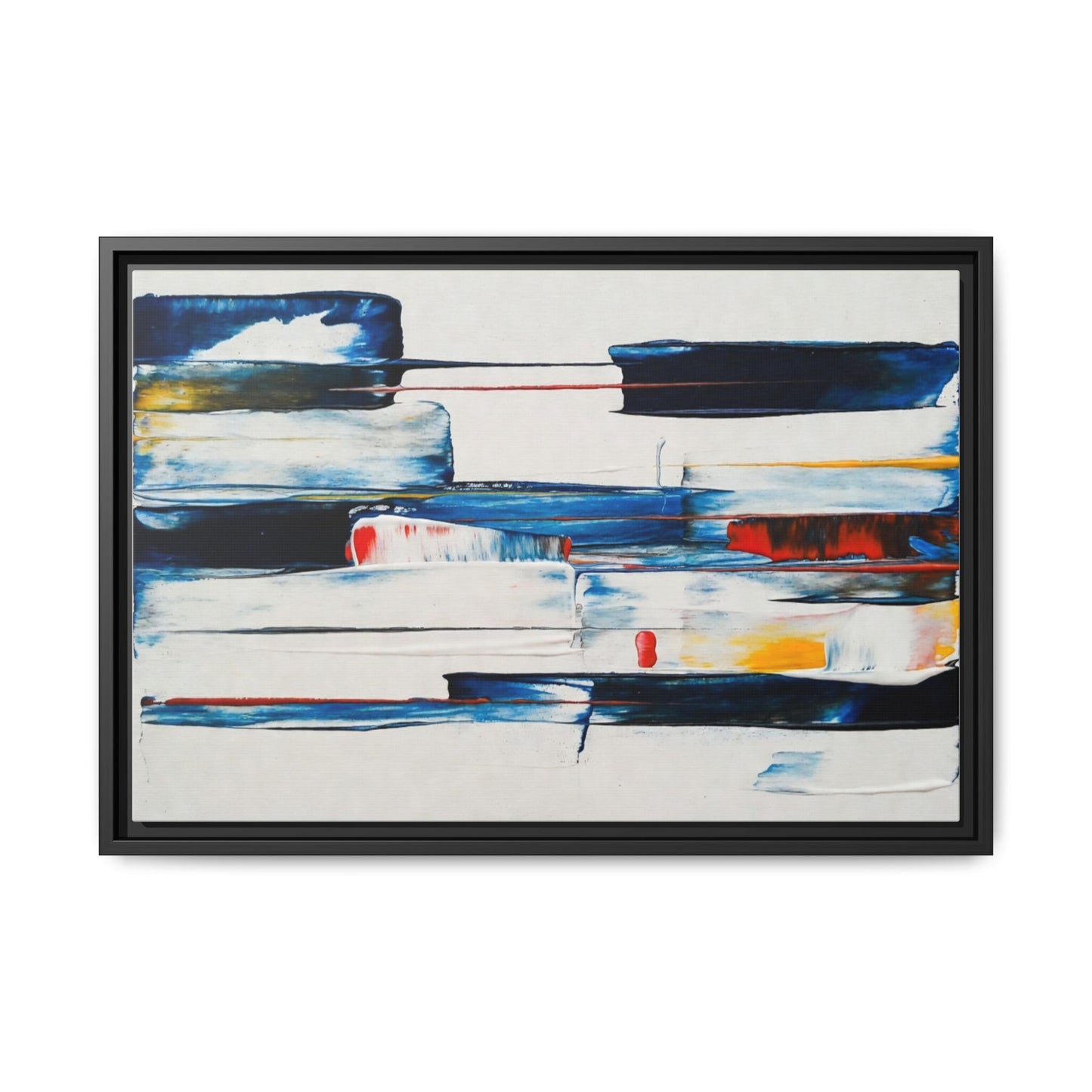 Abstract Coastal Brushstrokes Framed Canvas Print