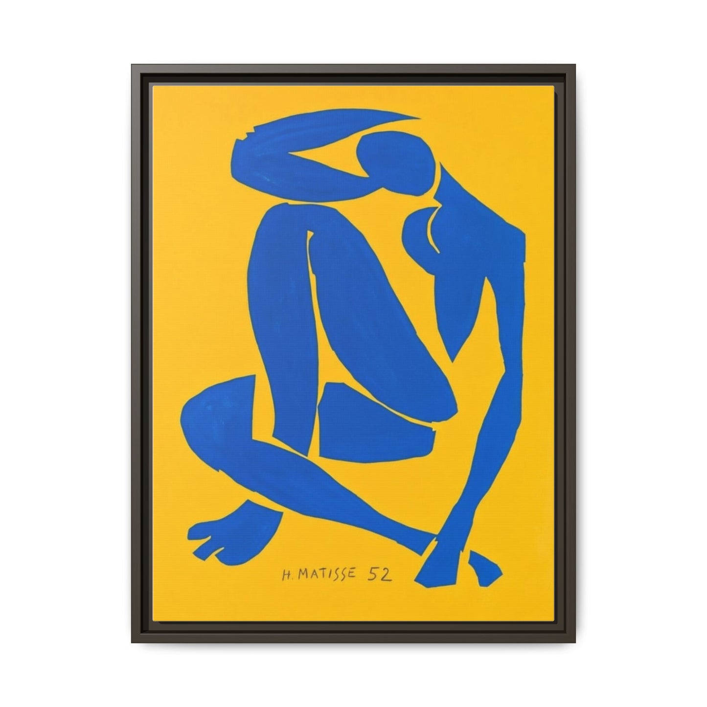 Abstract Blue Nude Matte Canvas Wall Art, Framed