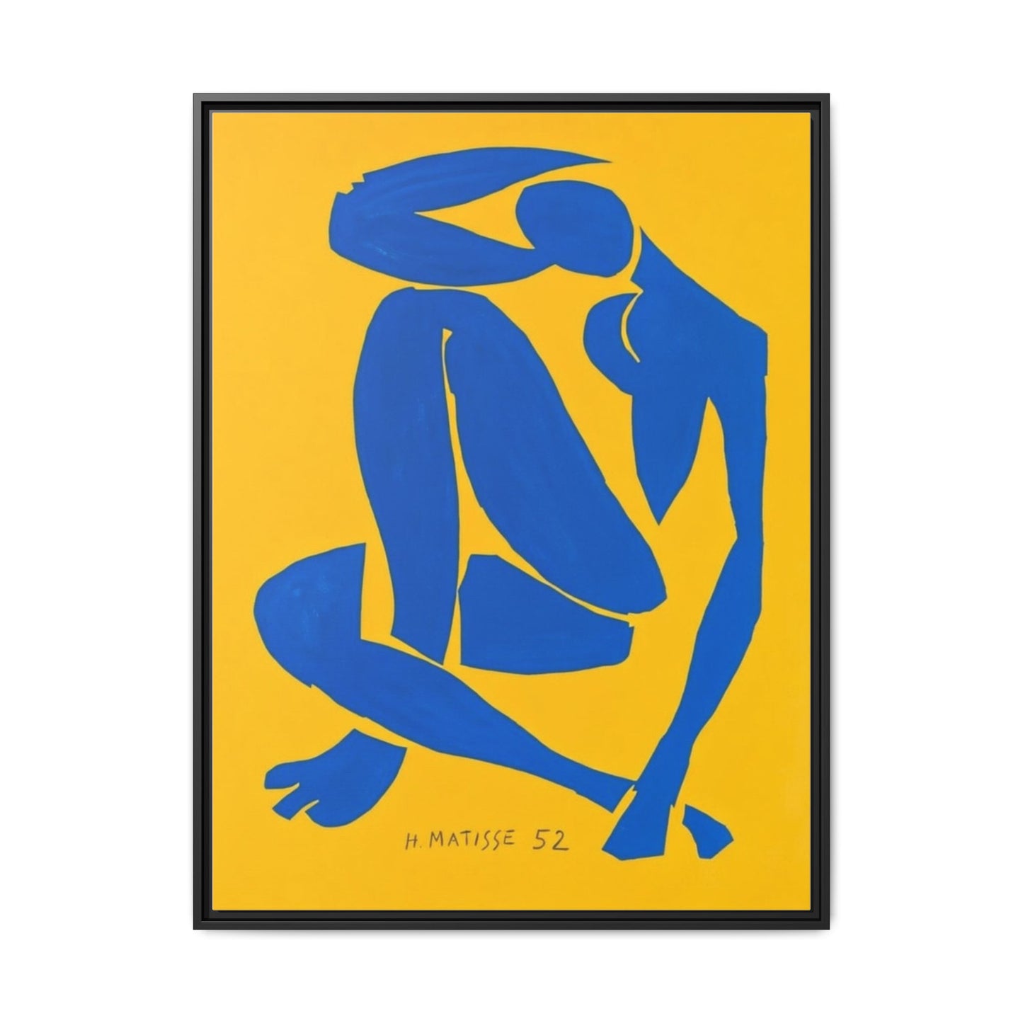 Abstract Blue Nude Matte Canvas Wall Art, Framed
