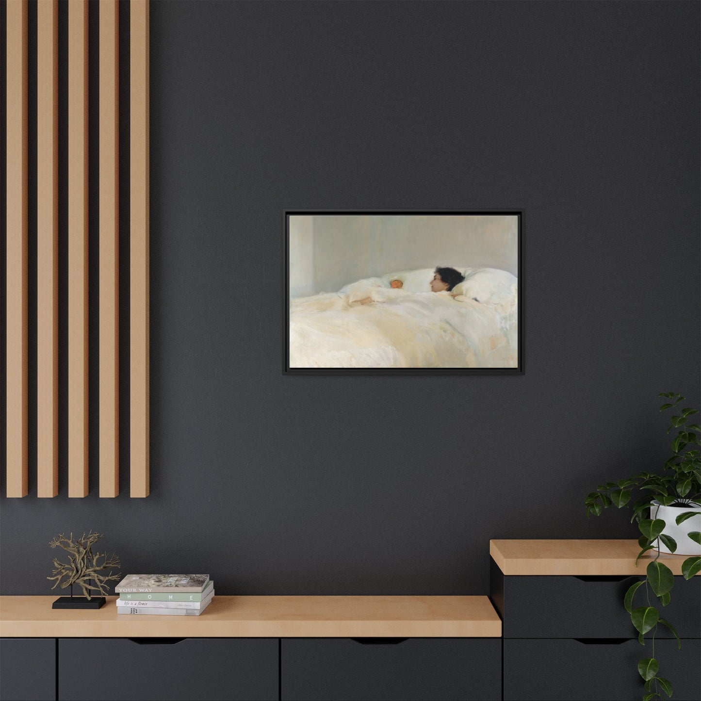 Mother by Joaquin Sorolla y Bastida Framed Matte Canvas Wall Art Print