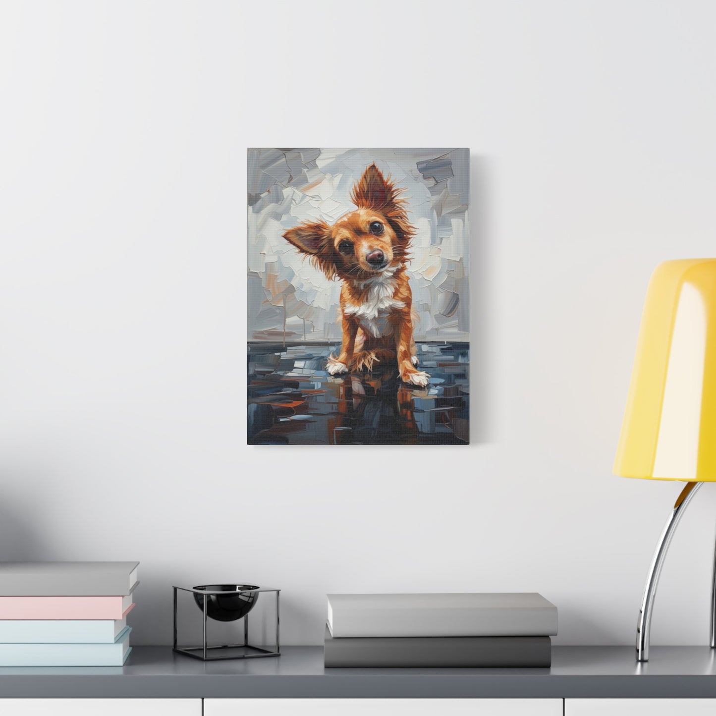 Charming Chihuahua Canvas Print — Whimsical Dog Portrait Wall Art