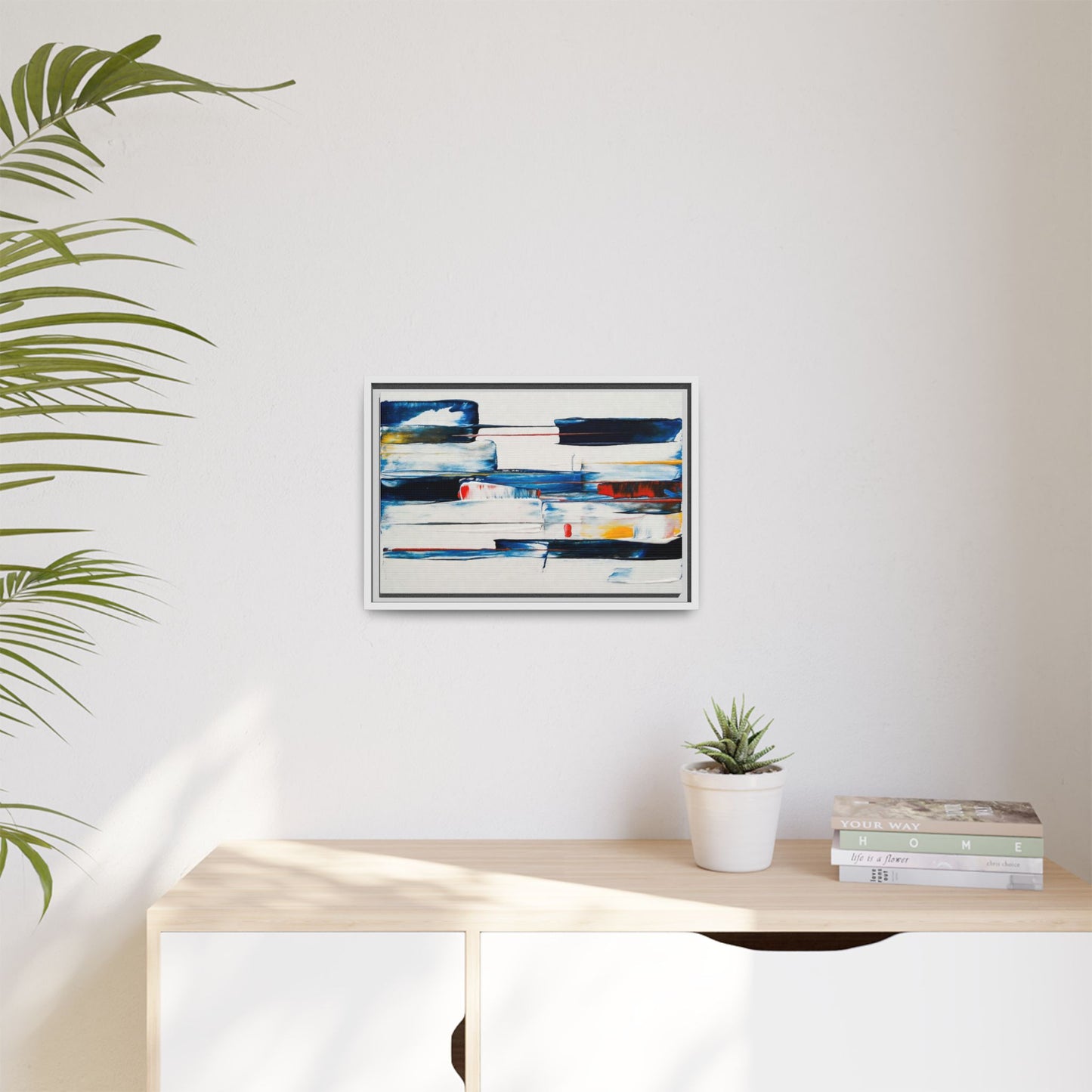 Abstract Coastal Brushstrokes Framed Canvas Print