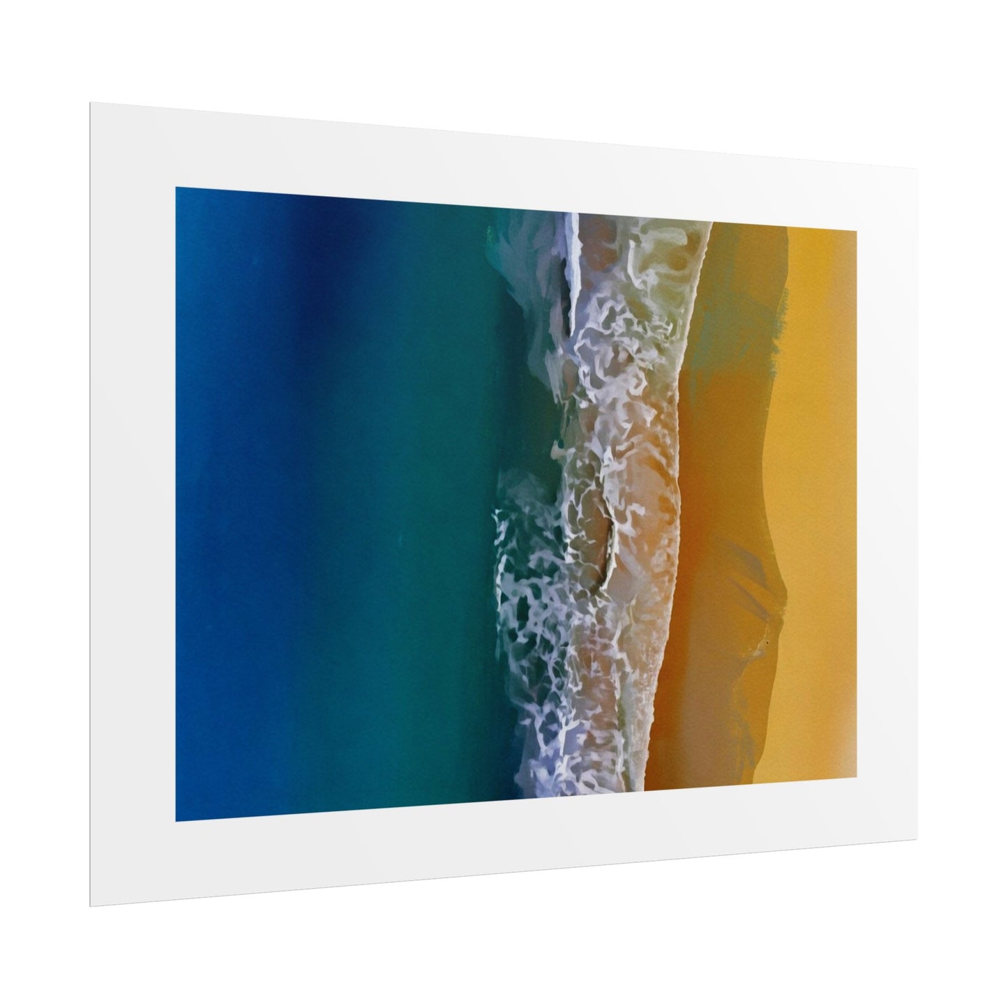 Ocean Shore Aerial Rolled Poster — Beach Print Wall Art