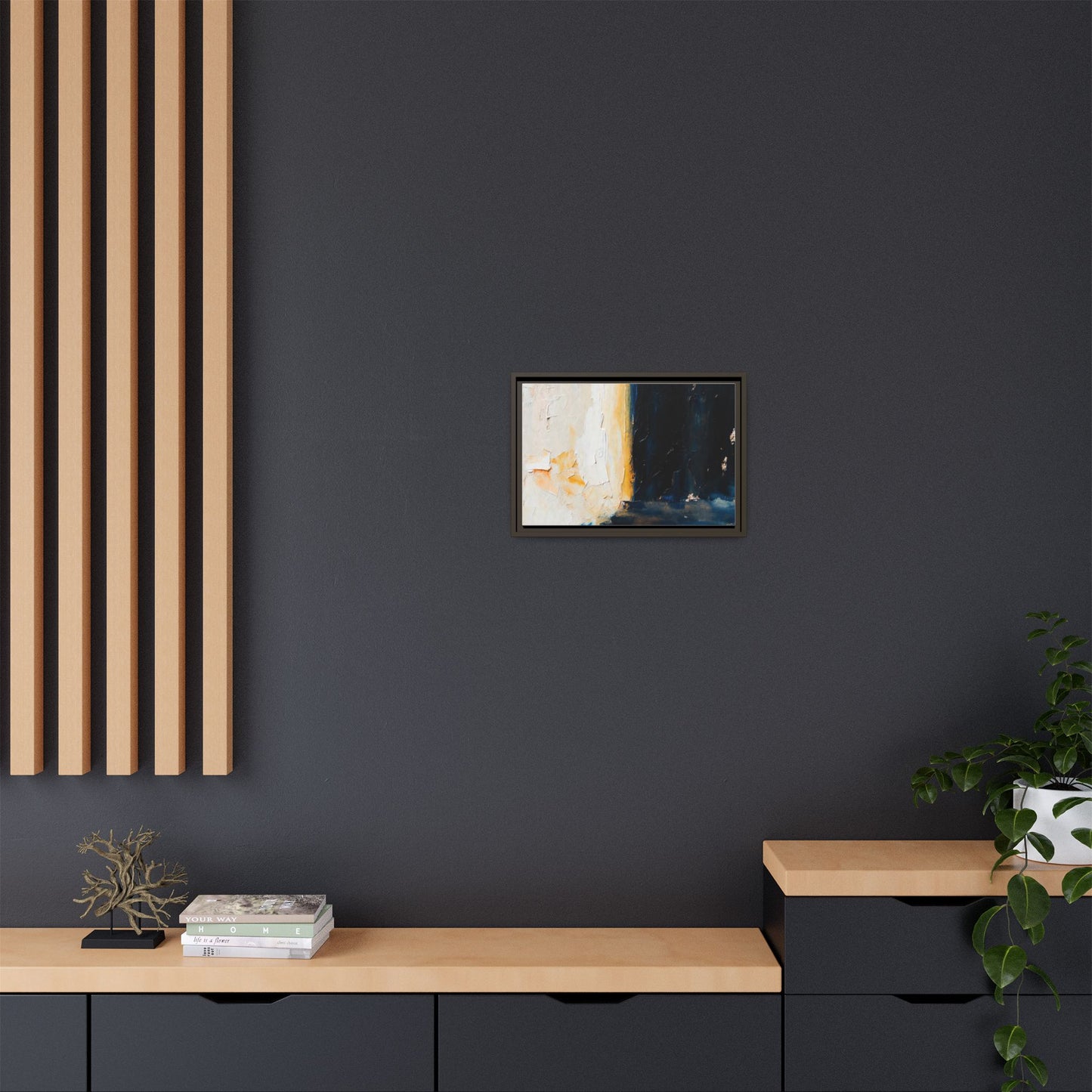 Abstract Coastal Texture Framed Canvas Art — Matte Multi-Color Wall Print