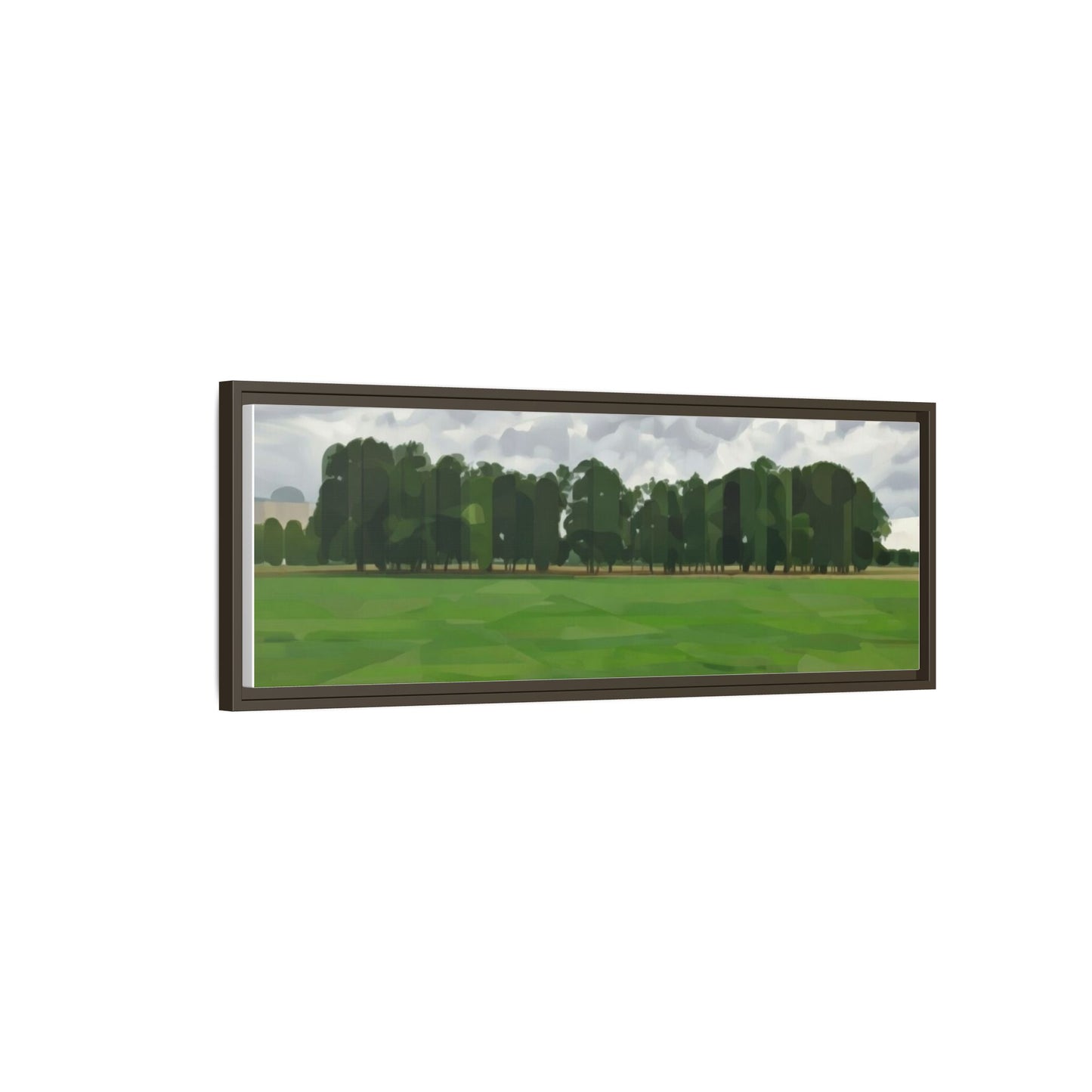 Framed Matte Canvas Print — Minimalist Green Landscape Art