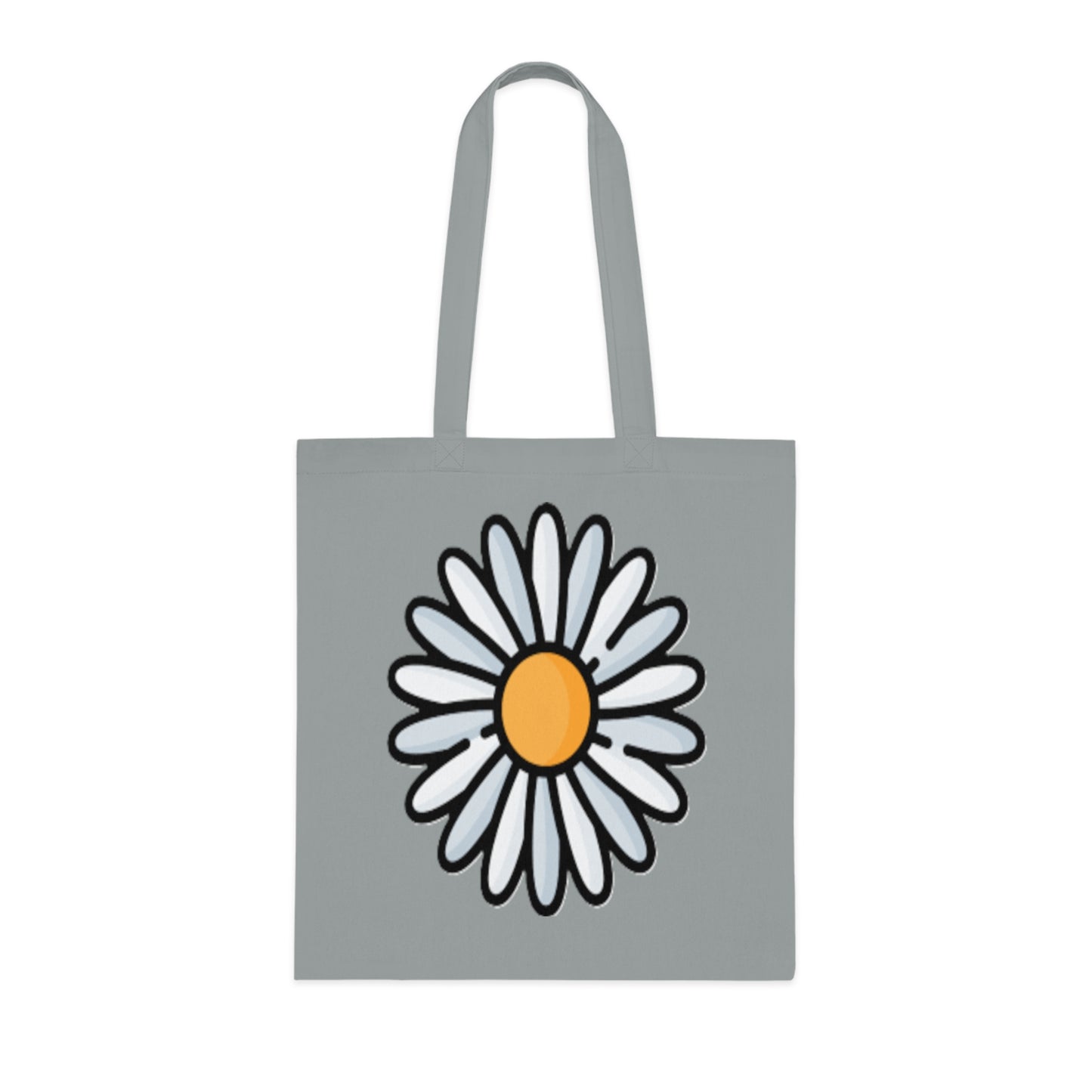 Daisy Print Cotton Tote Bag – Cute Floral Market Tote