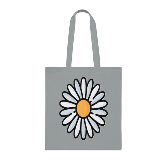 Daisy Print Cotton Tote Bag – Cute Floral Market Tote
