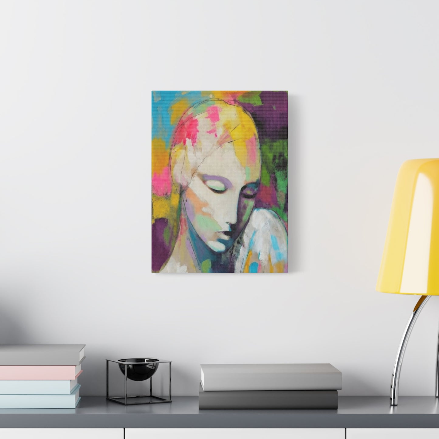 Abstract Angel Portrait Canvas - Colorful Modern Wall Art