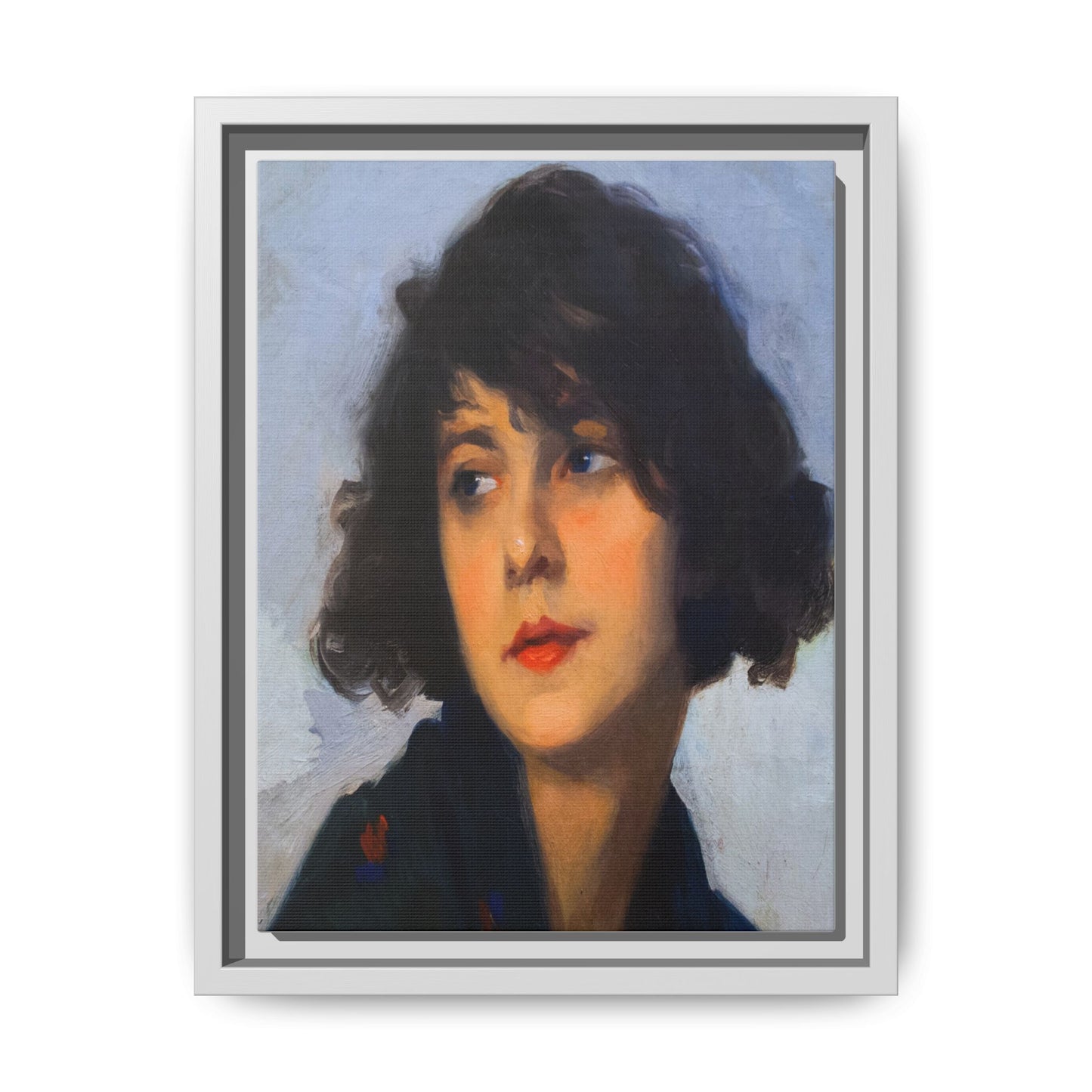 Mulher do chale verde (cropped) by Cyprien Eugene Boulet Framed Matte Canvas Print