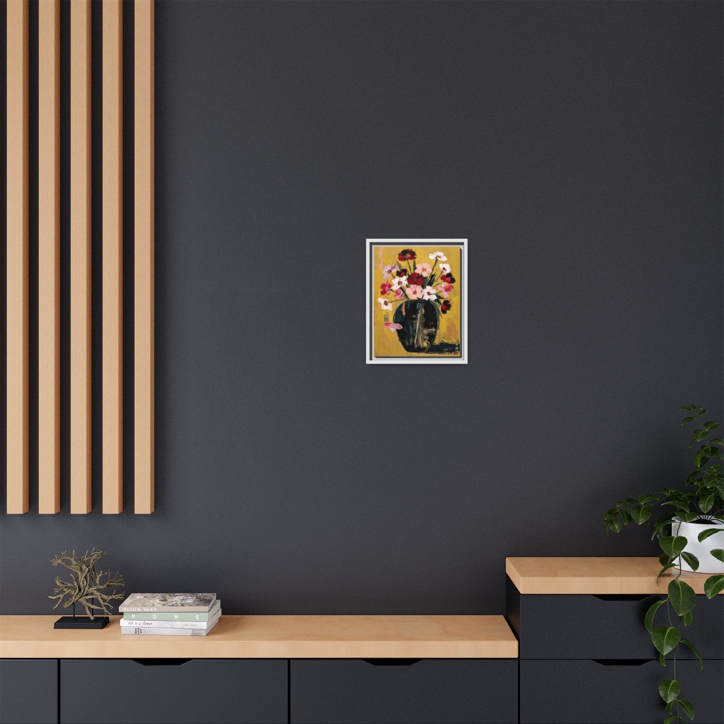 Framed Matte Canvas Floral Still Life Wall Art