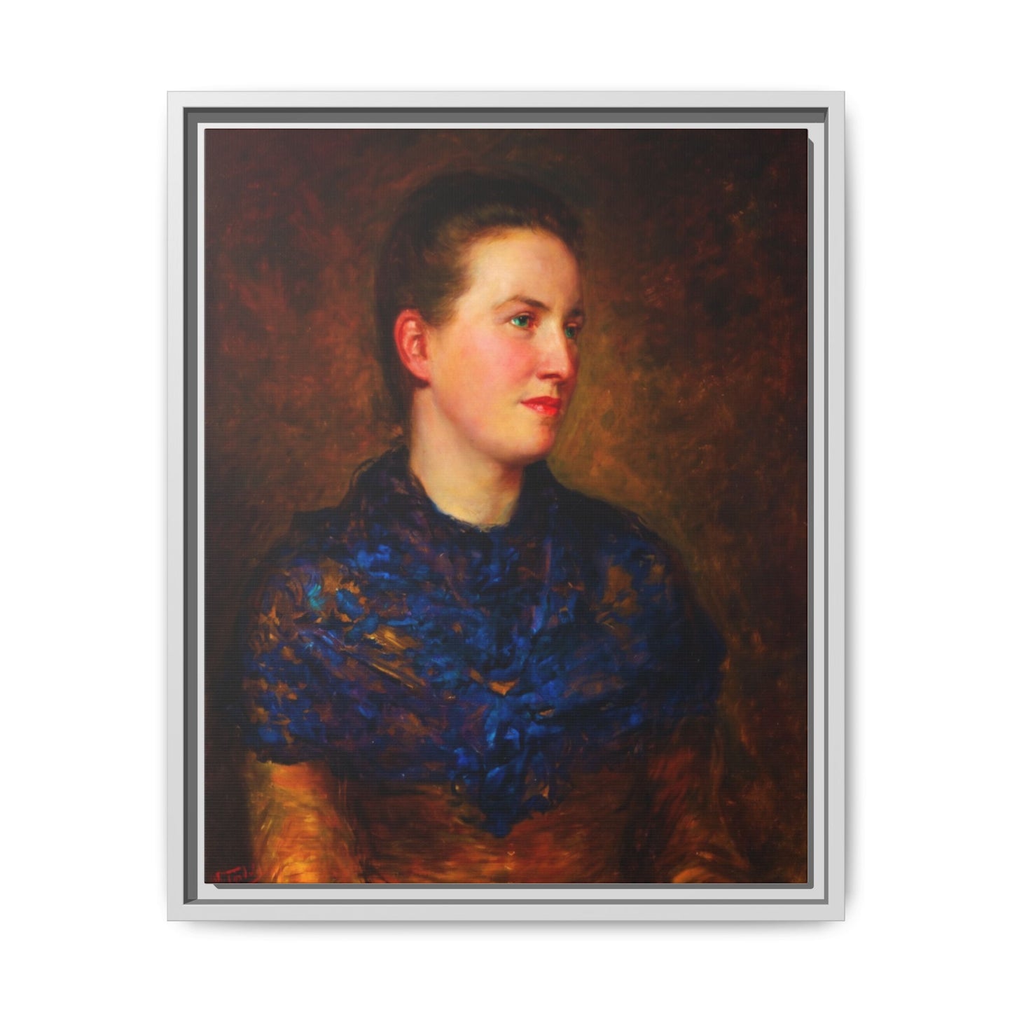 Framed Matte Canvas Portrait Print — Classic Victorian Woman Wall Art