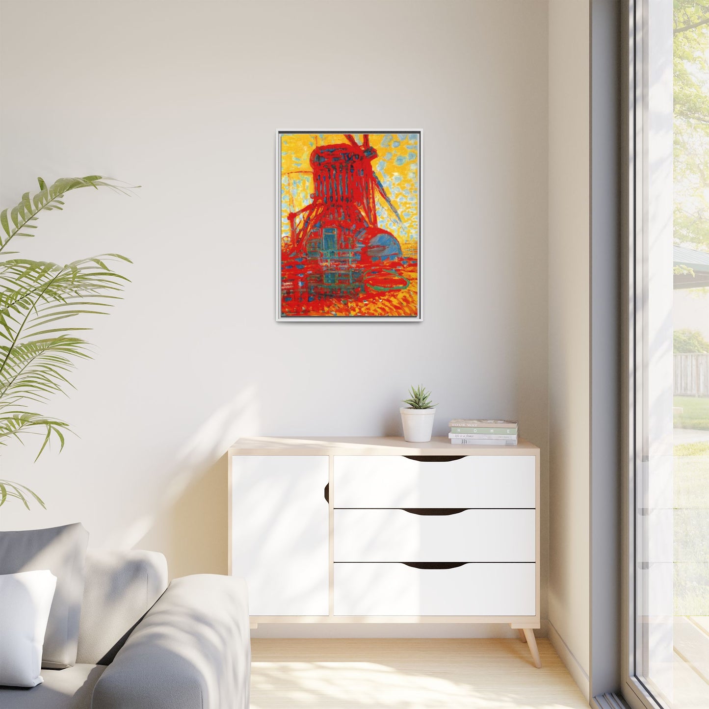 Mill by Sunlight by Piet Mondrian Matte Framed Canvas Wall Art Print