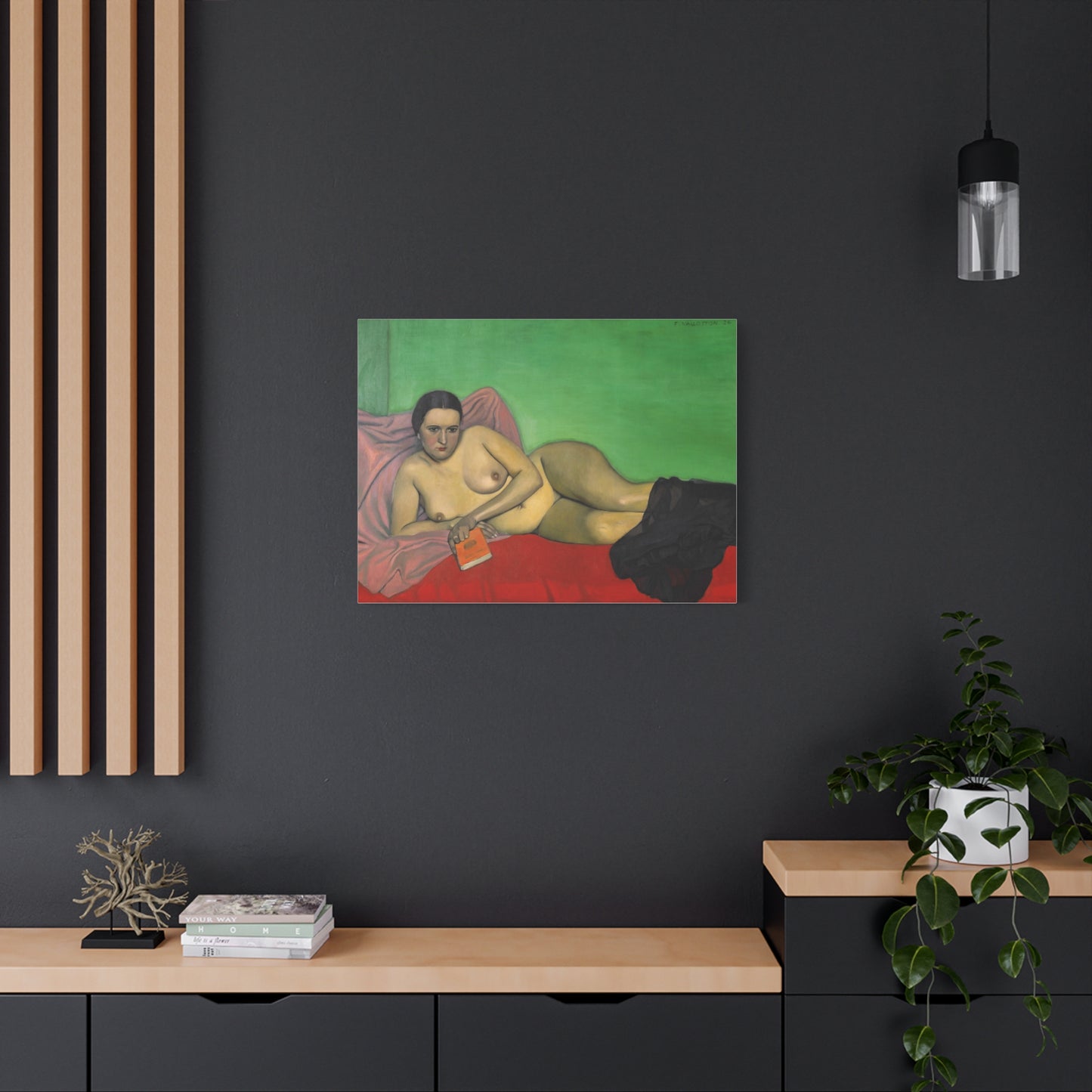 Femme nue tenant un livre by Félix Vallotton Matte Canvas Wall Art Print