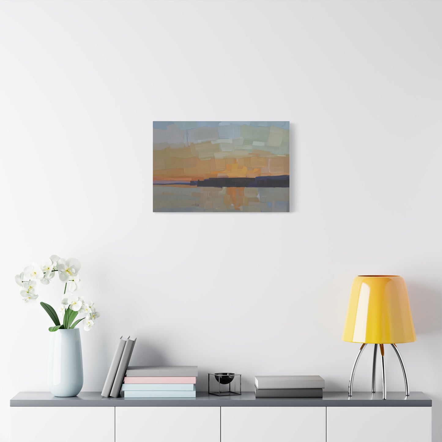 Abstract Sunset Landscape Canvas Print  Matte Stretched 1.25"
