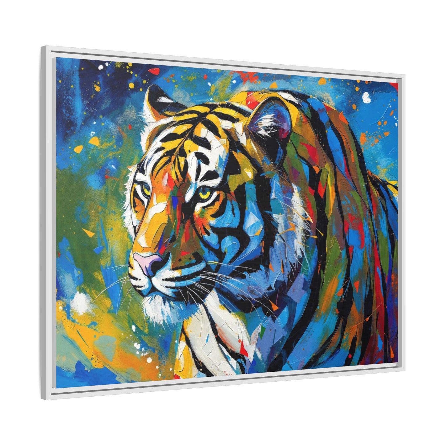 Colorful Tiger Matte Canvas Framed Art — Vibrant Wildlife Wall Decor