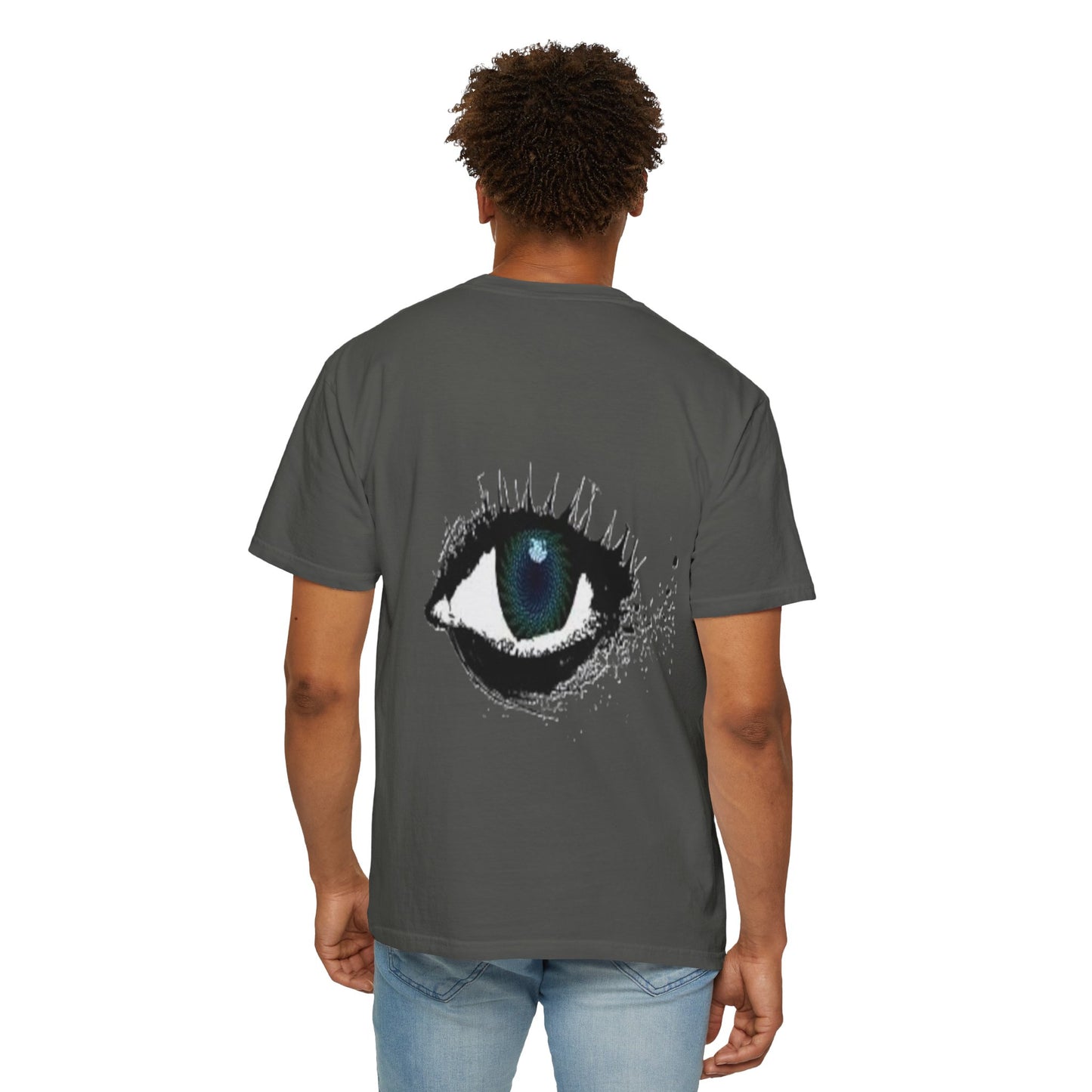 Eye Graphic T-Shirt — Blue Iris Grunge Art Tee