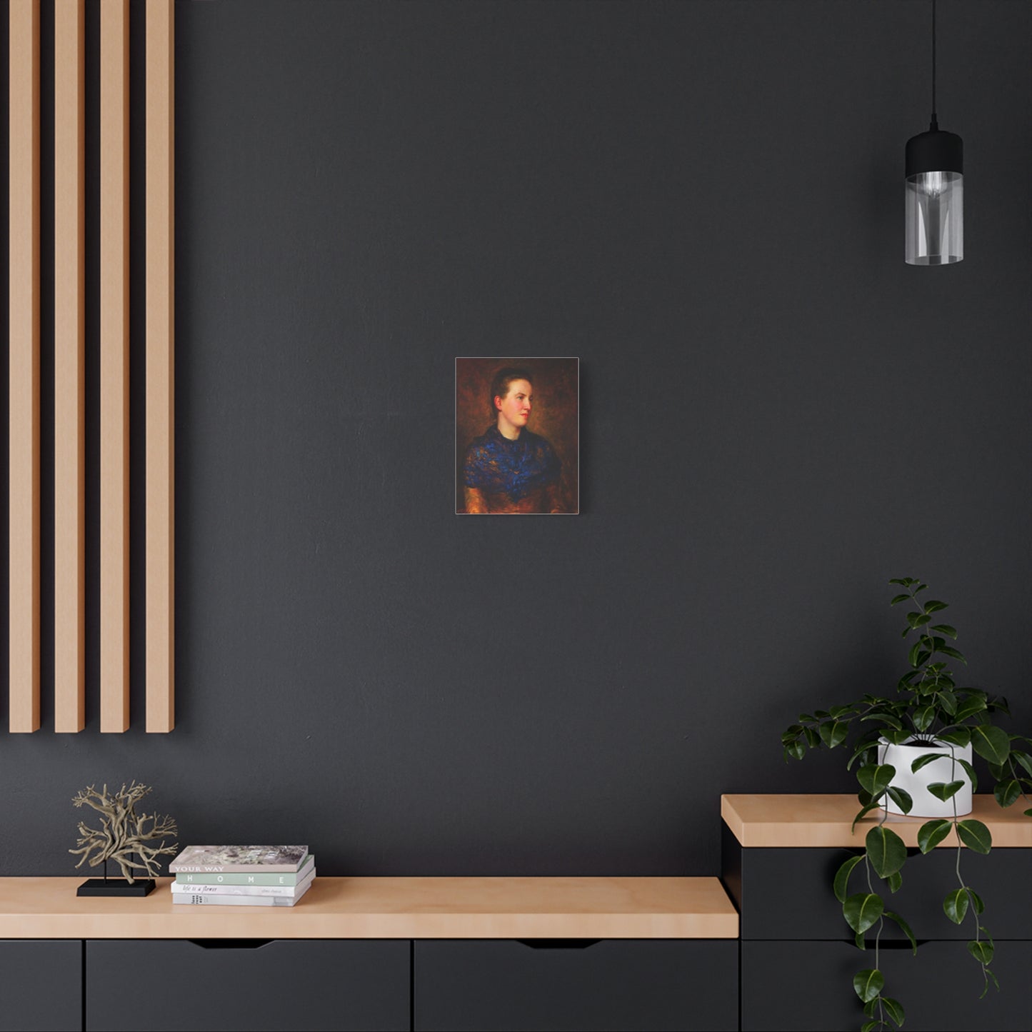 Portrait Canvas Print — Vintage Woman Oil Painting on Stretched Matte Canvas