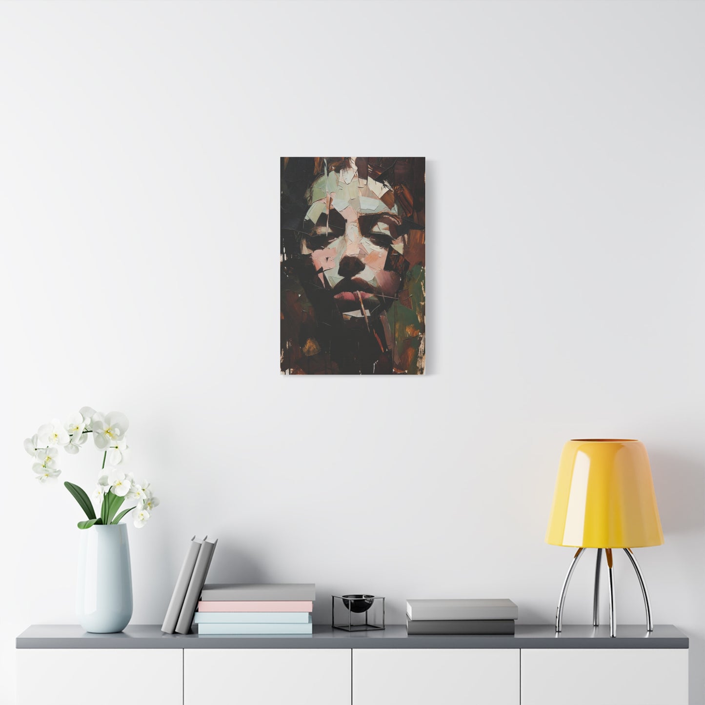 Abstract Portrait Matte Stretched Canvas (1.25") — Contemporary Textured Face Art