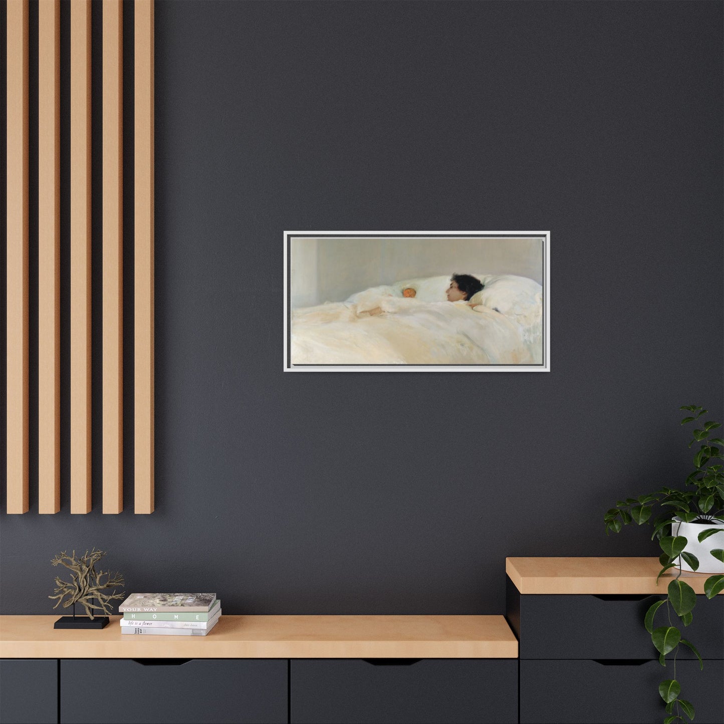 Mother by Joaquin Sorolla y Bastida Framed Matte Canvas Wall Art Print