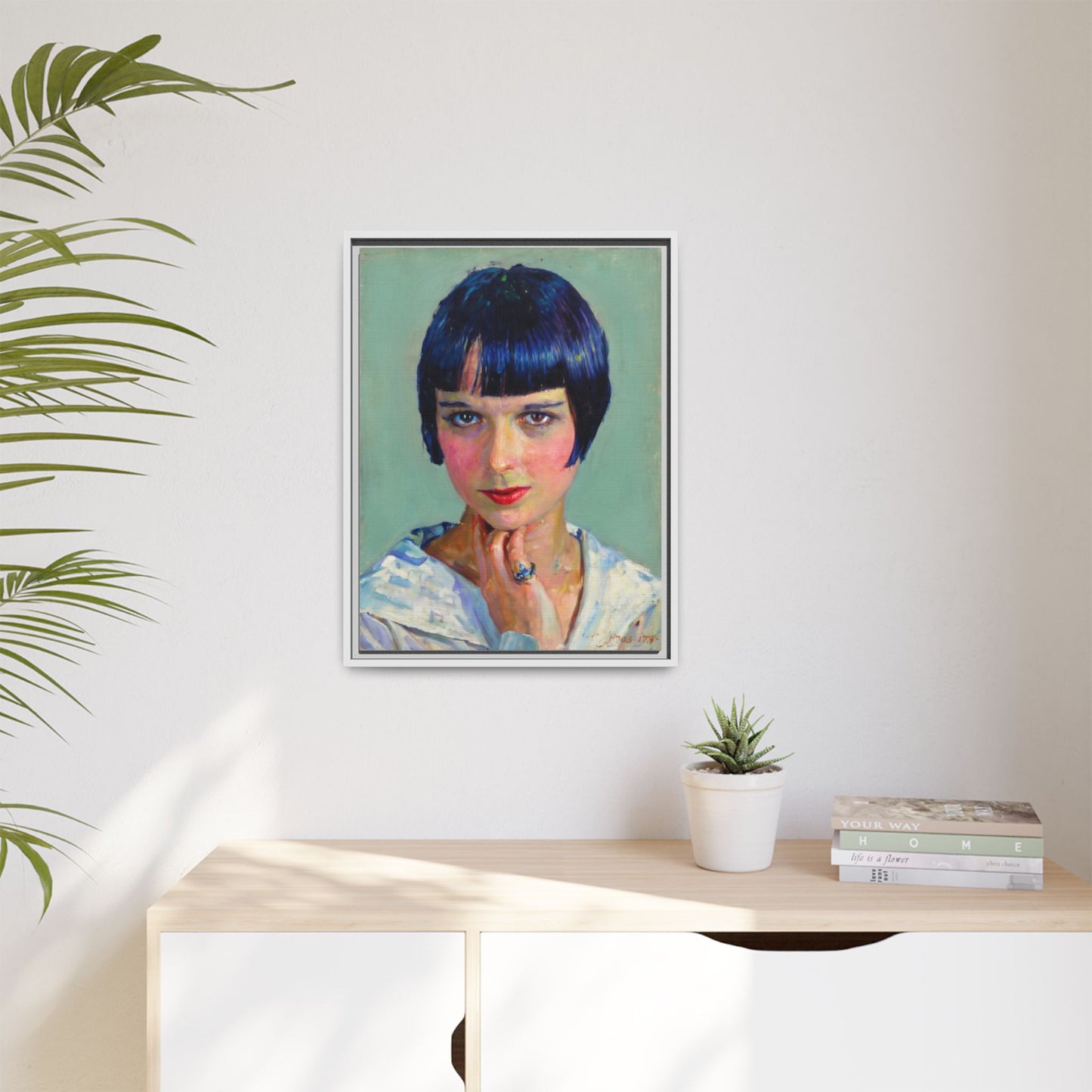 Framed Matte Canvas Portrait Print — Vintage Flapper Woman