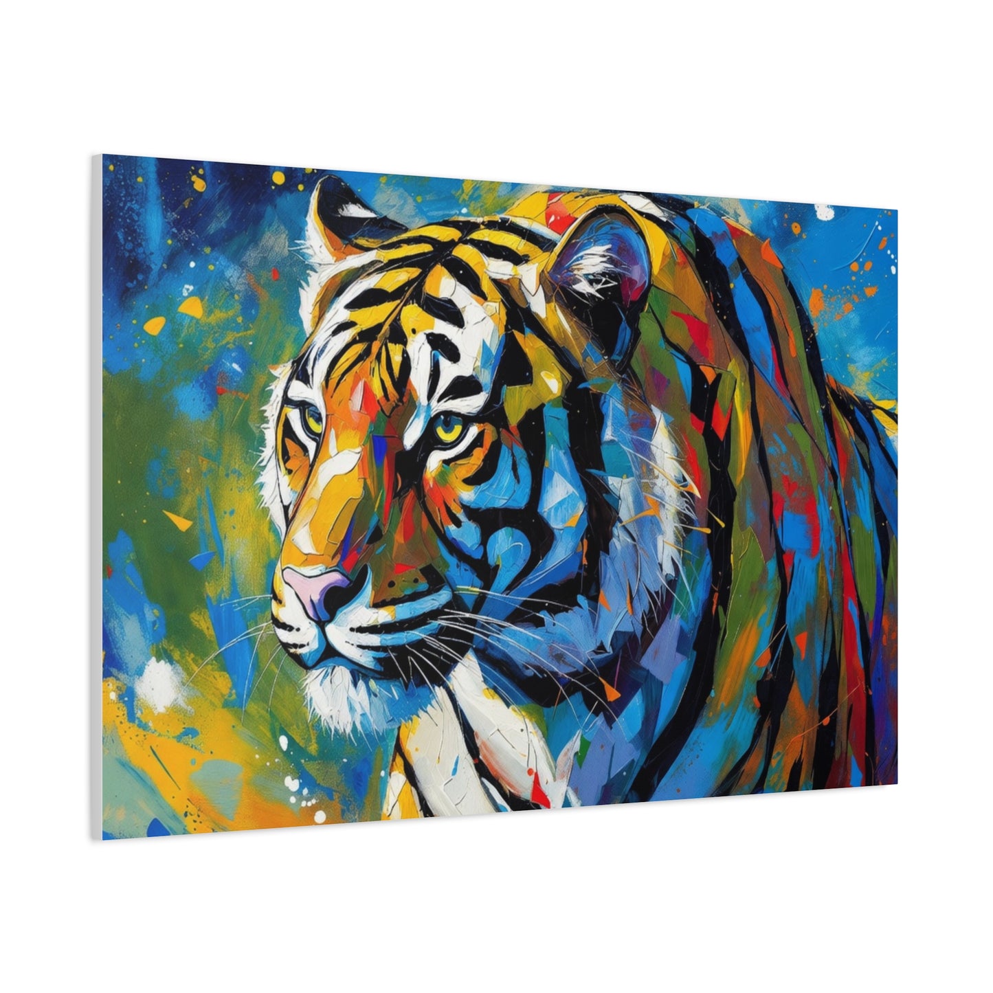 Colorful Tiger Matte Canvas Wall Art — Vibrant Stretched 1.25"