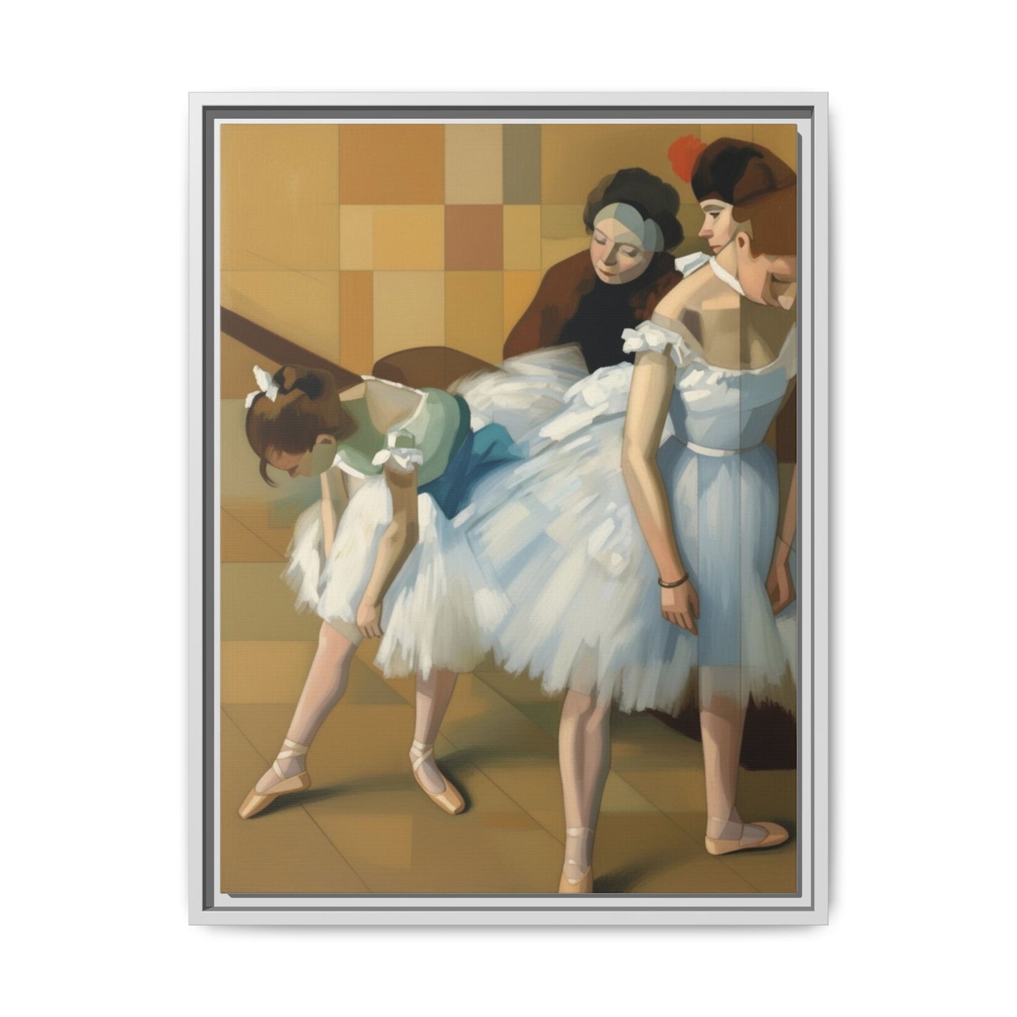 Ballet Dancers Matte Framed Canvas – Impressionist Dance Wall Art