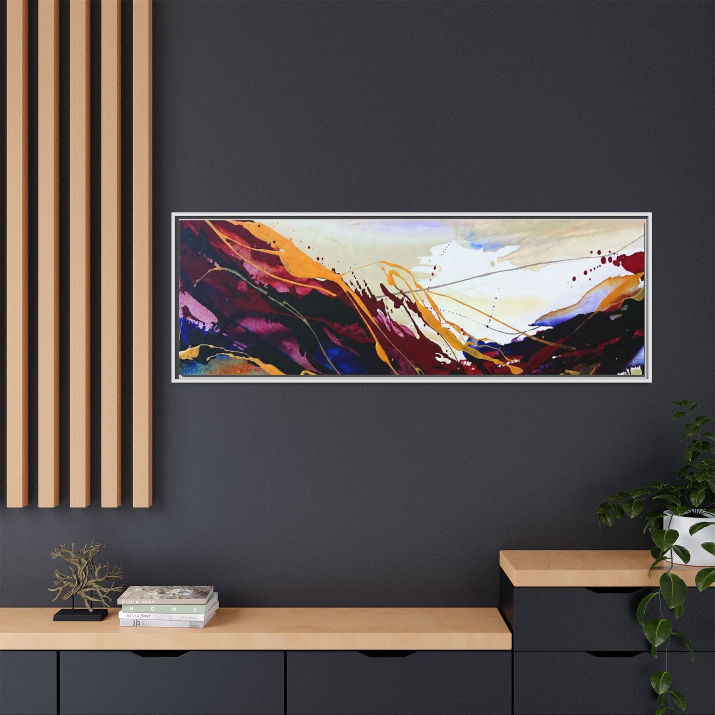 Abstract Flow Matte Canvas Framed Wall Art