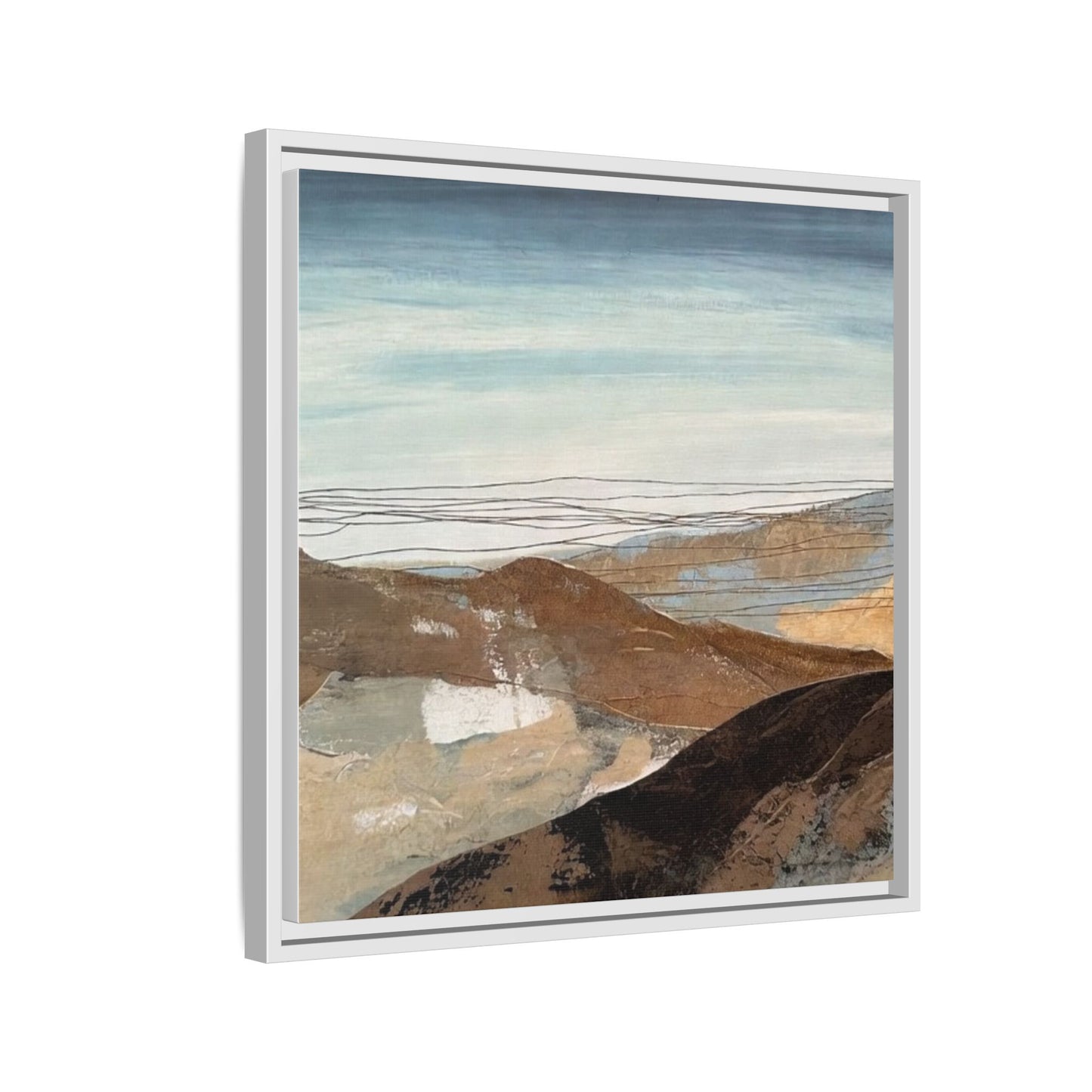Framed Matte Canvas Art — Serene Abstract Landscape