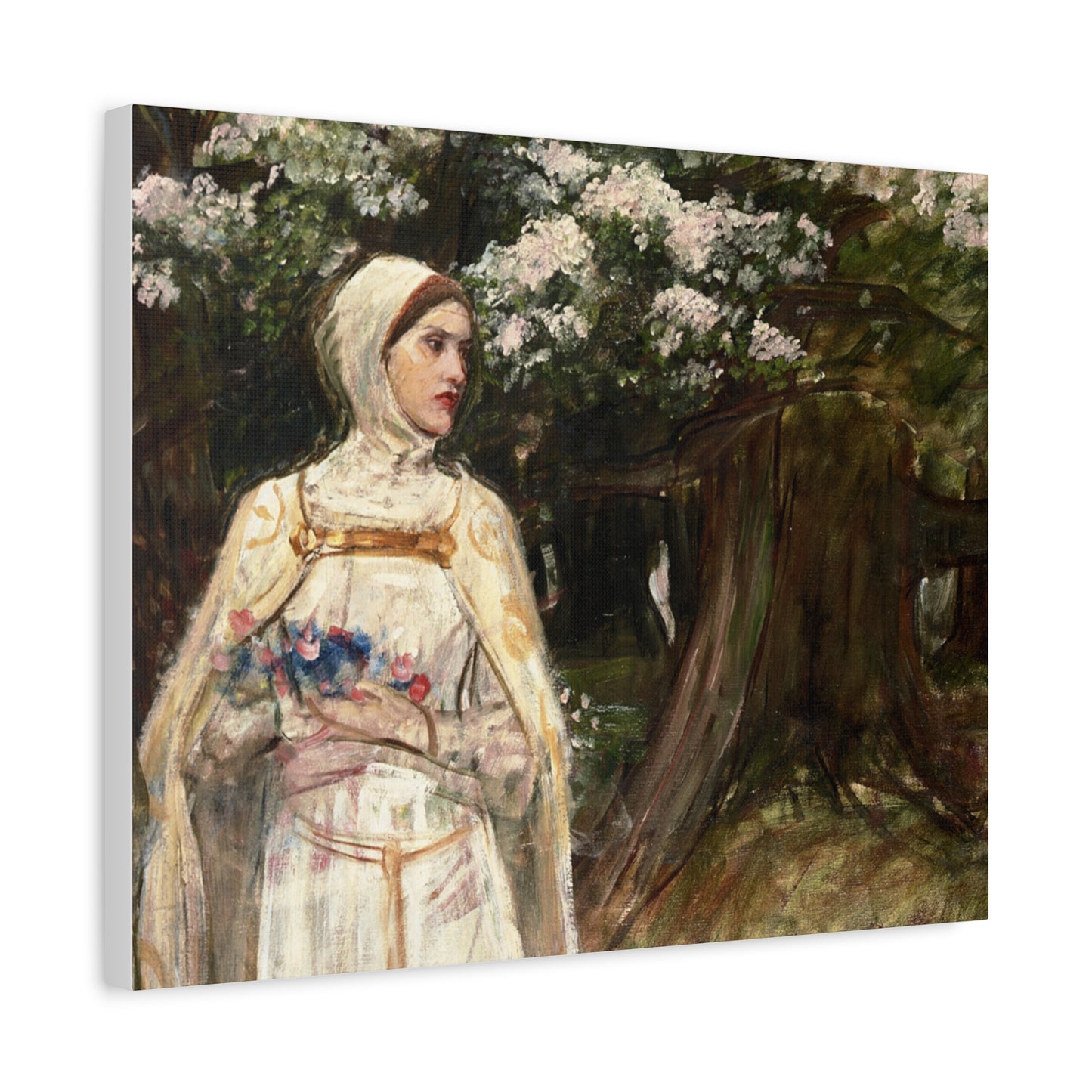 Matilda (formerly called Beatrice) by John William Waterhouse Matte Canvas Wall Art Print
