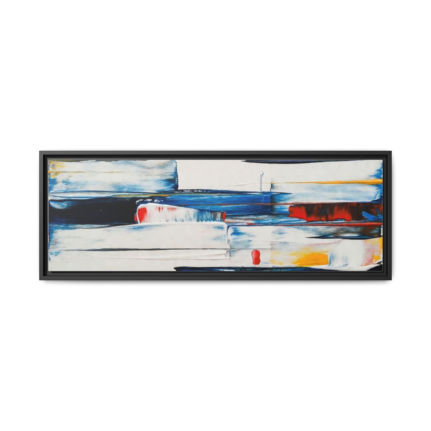 Abstract Coastal Brushstrokes Framed Canvas Print