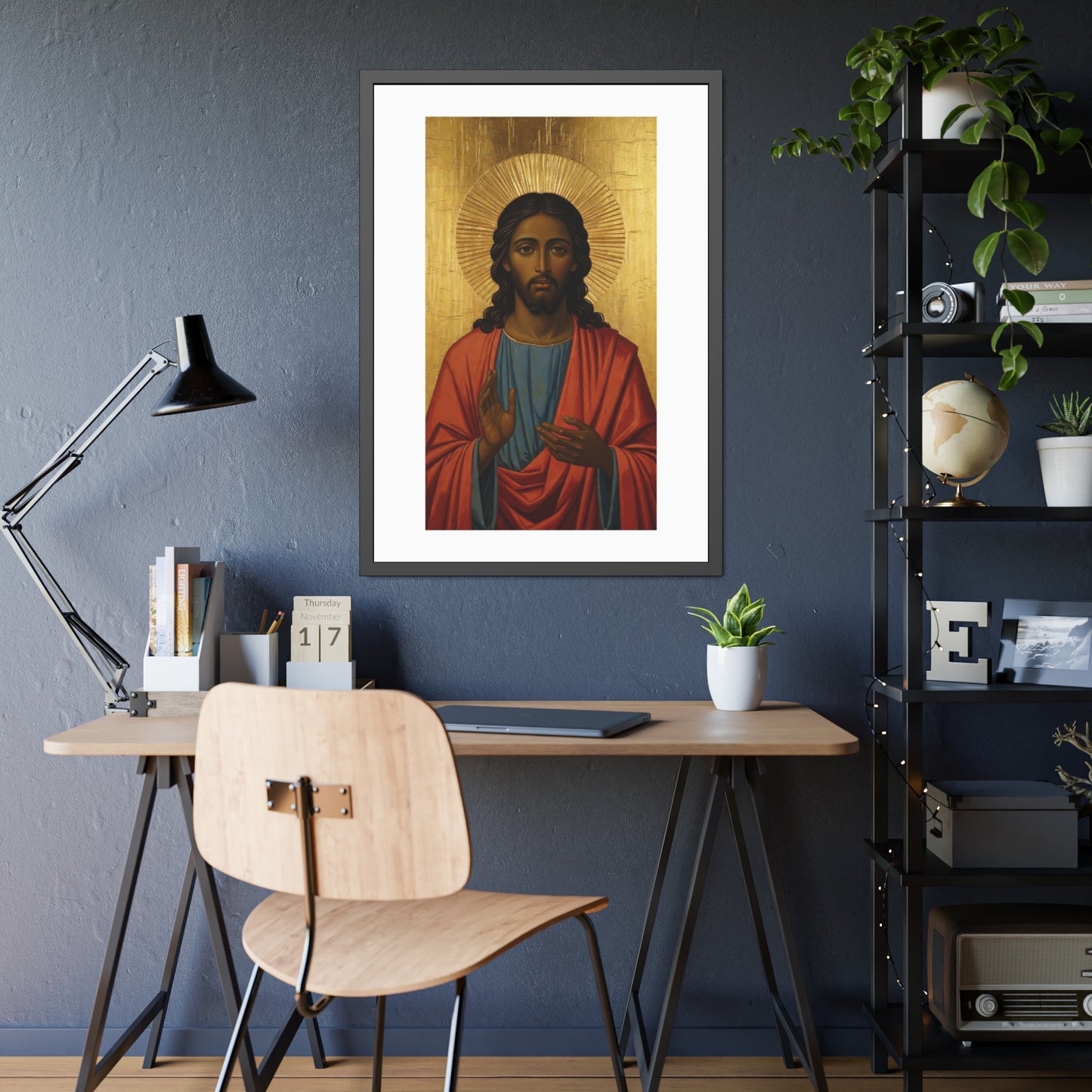 Religious Art Poster — Icon of Christ Framed Paper Print