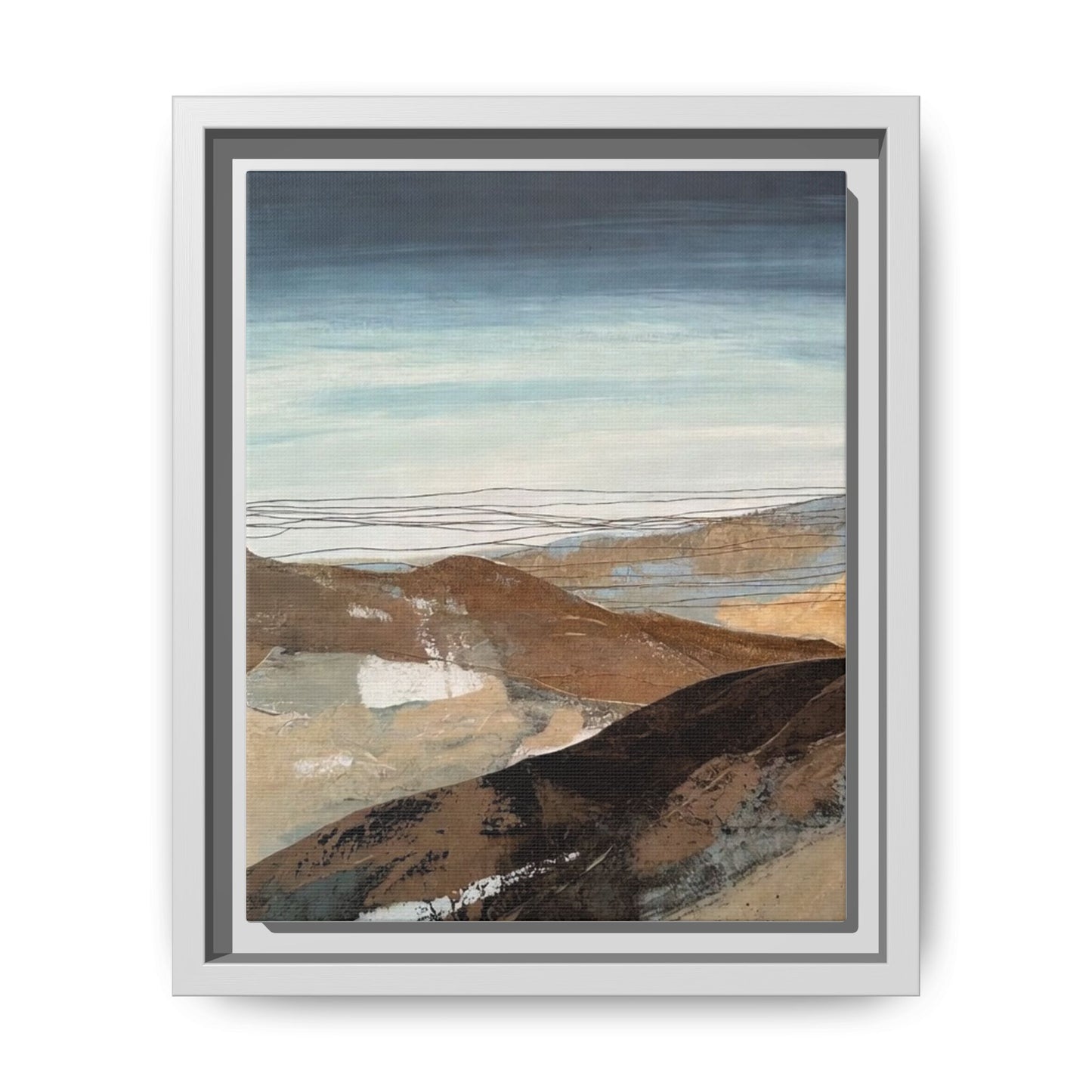 Framed Matte Canvas Art — Serene Abstract Landscape