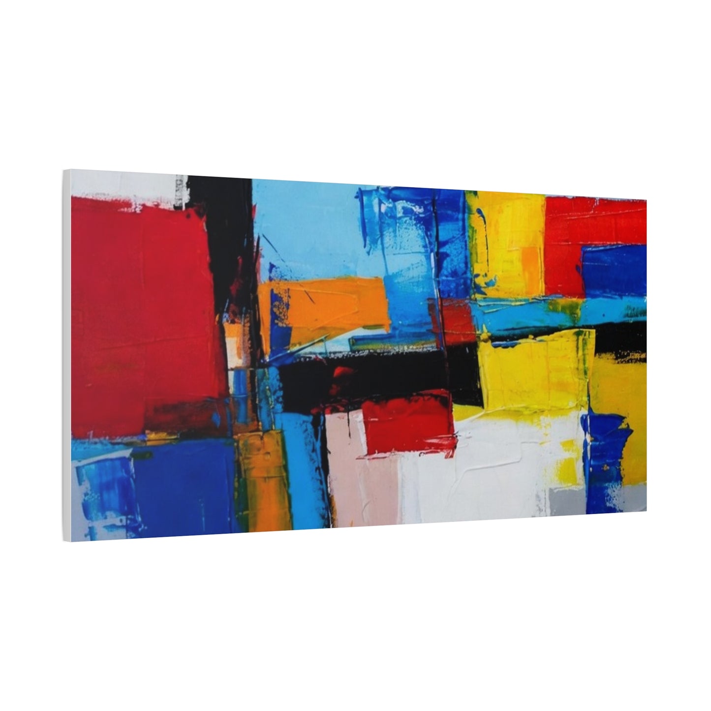 Abstract Color Block Canvas Print — Modern Geometric Wall Art