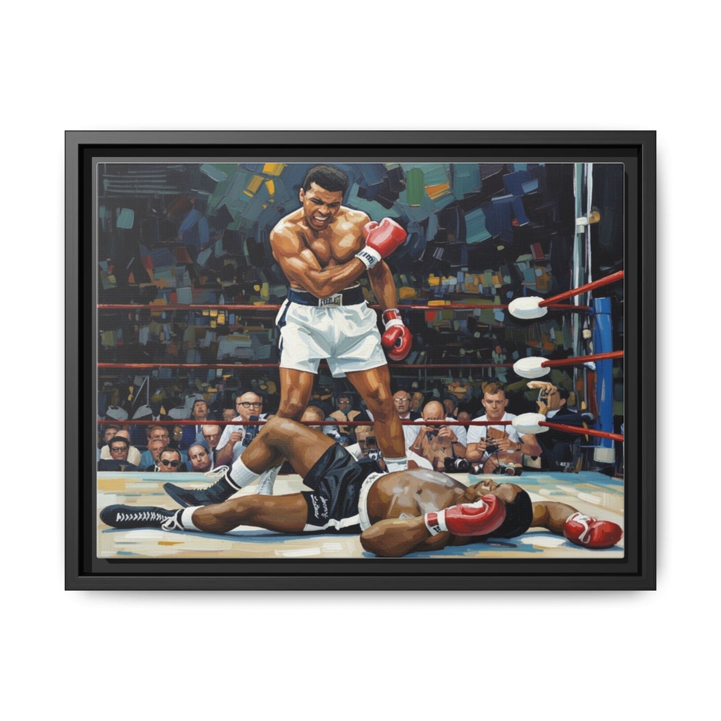 Framed Boxing Ring Canvas Print — Muhammad Ali Iconic Knockout Sport Art