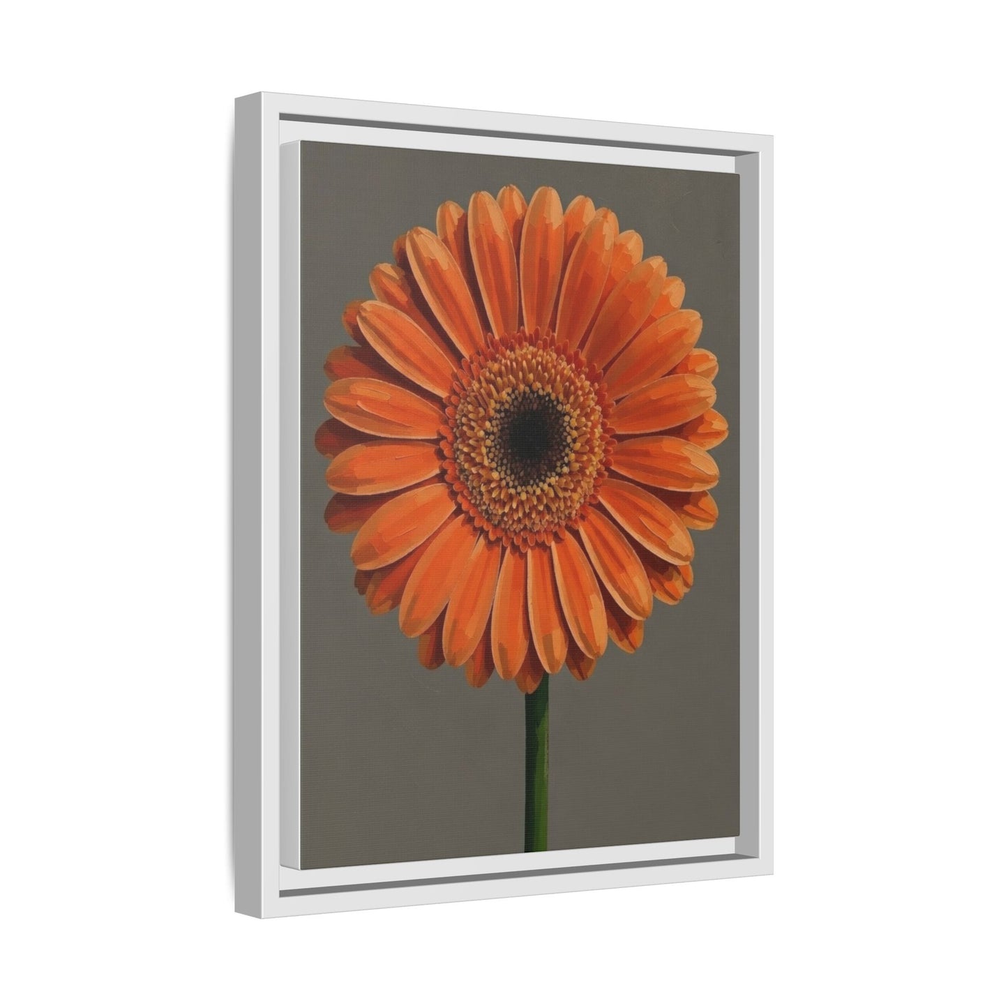 Orange Gerbera Daisy Matte Canvas Print (Framed)
