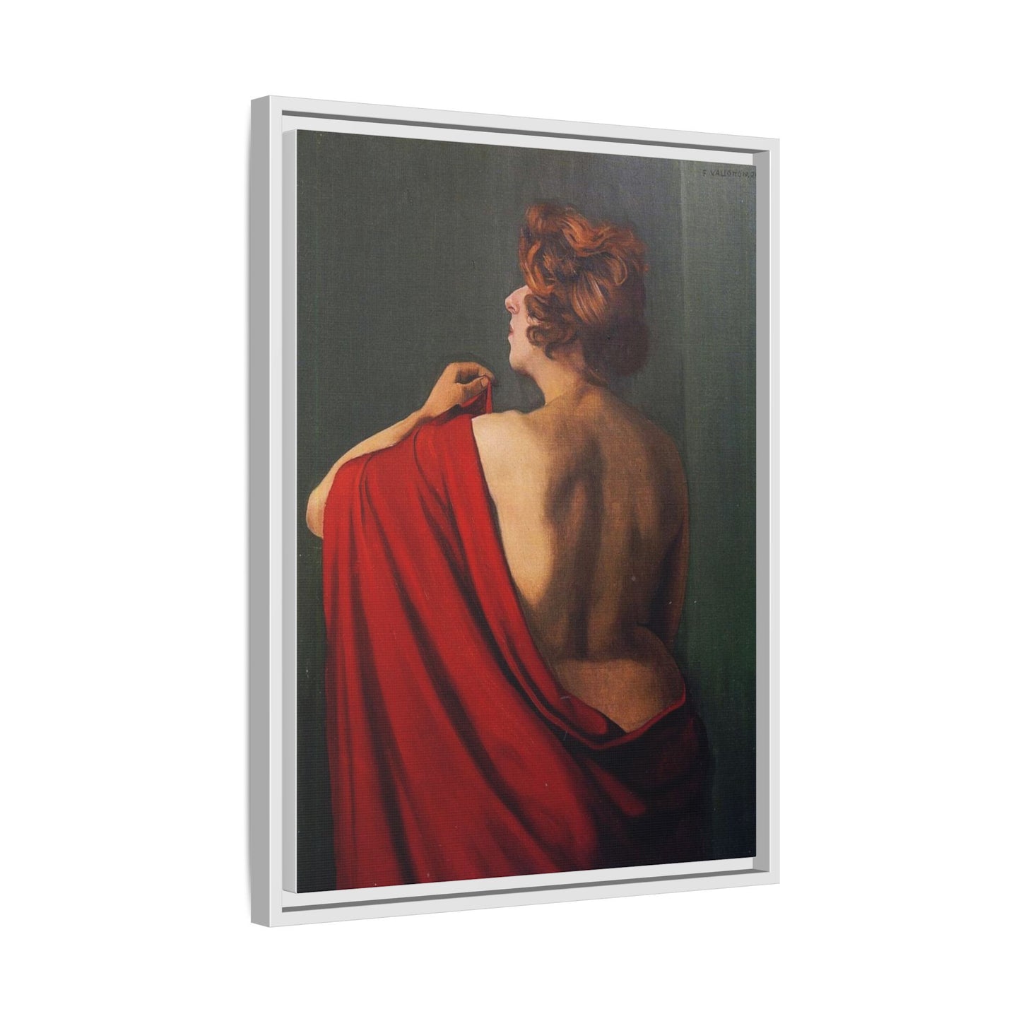 Femme au châle rouge by Félix Vallotton Framed Matte Canvas Wall Art Print