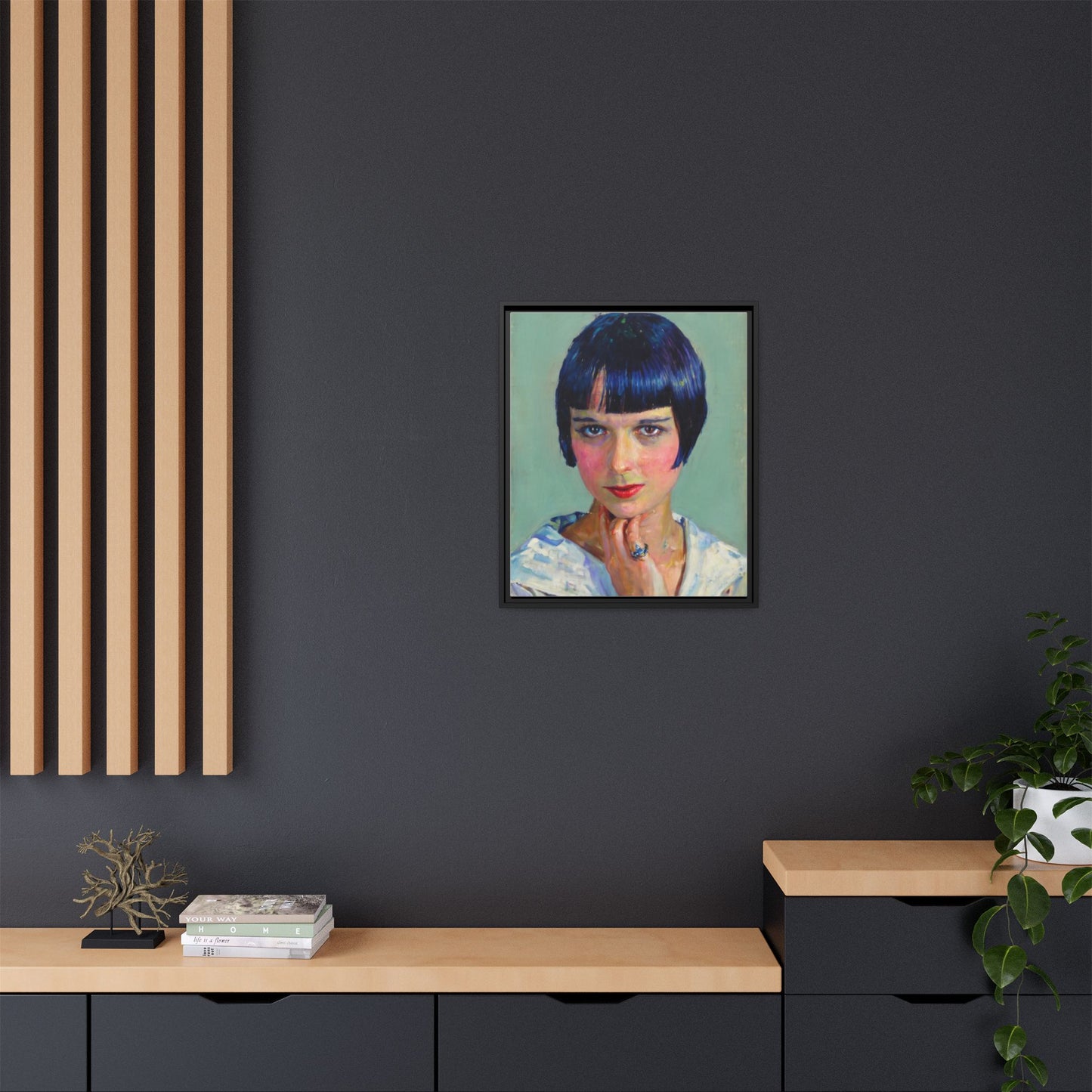 Framed Matte Canvas Portrait Print — Vintage Flapper Woman