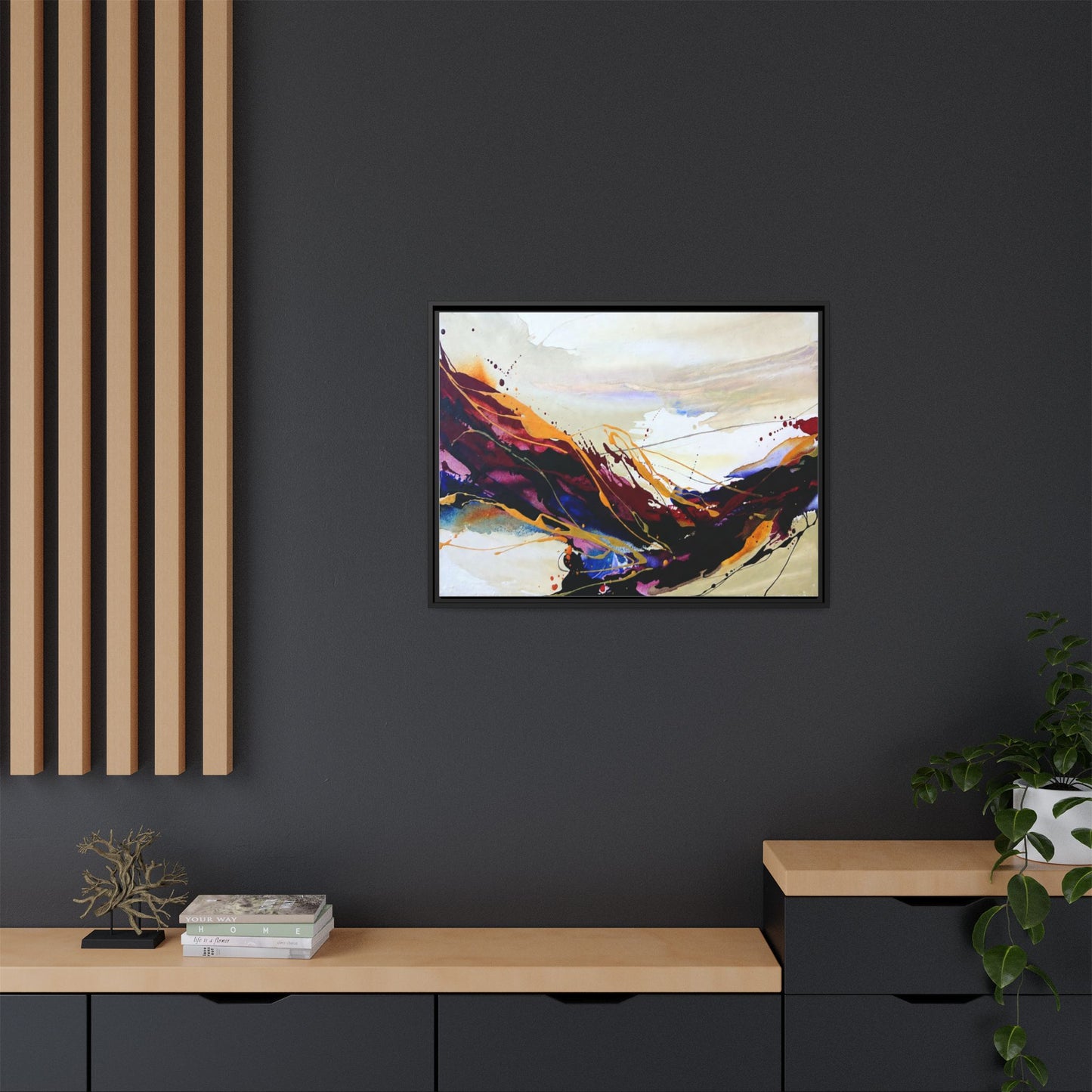 Abstract Flow Matte Canvas Framed Wall Art