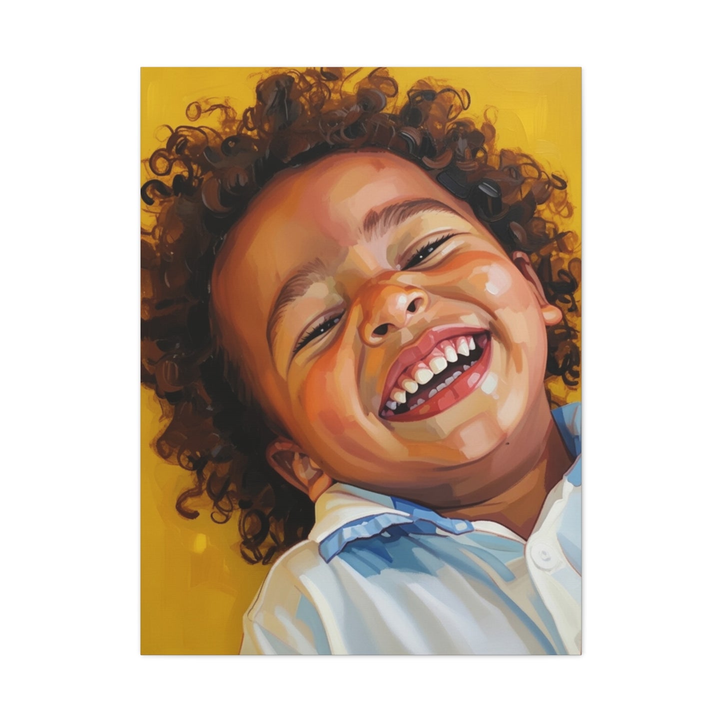 Joyful Child Portrait Canvas - Matte Stretched Wall Art