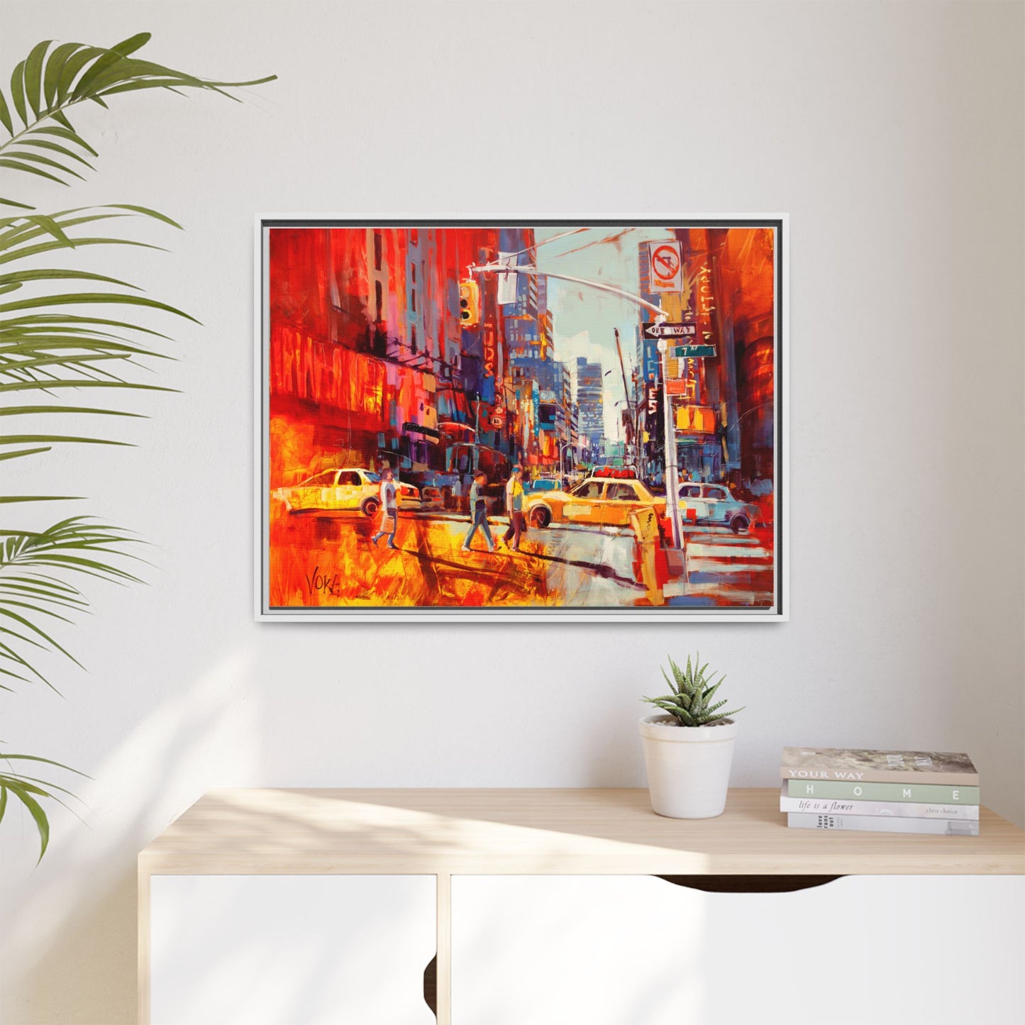 New York 7th AV attributed to Voke Framed Matte Canvas – Art Print