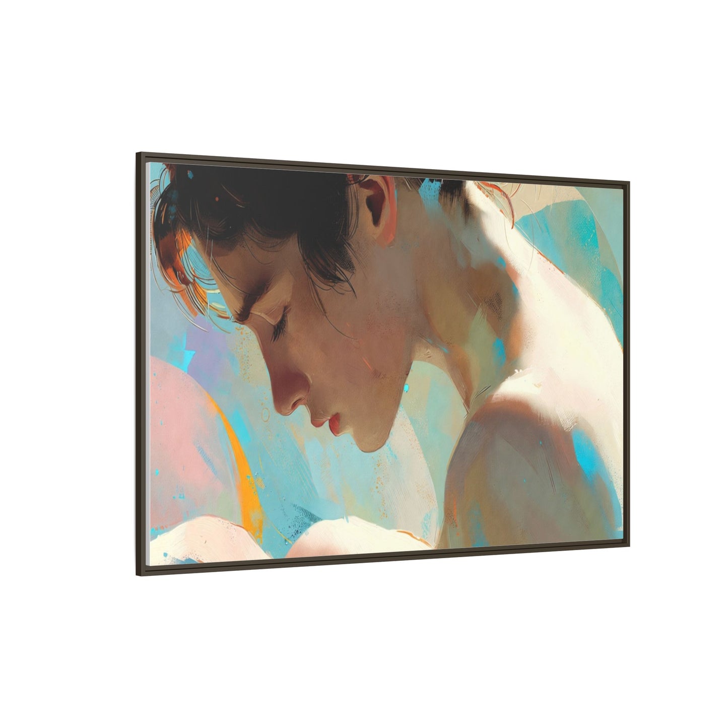 Framed Matte Canvas Print — Dreamy Portrait Art (Multi‑Color)