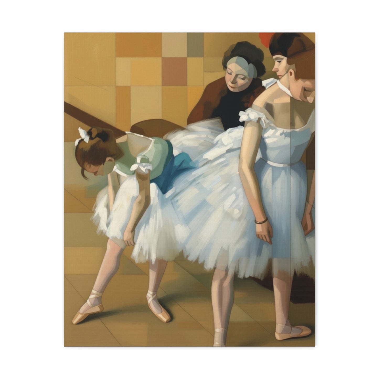 Ballerina Dancers Matte Stretched Canvas Wall Art