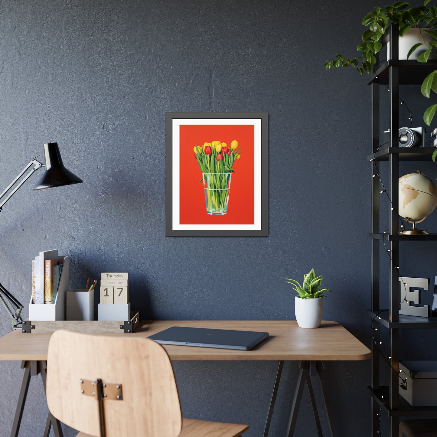 Tulip Bouquet Framed Poster — Bright Floral Wall Art