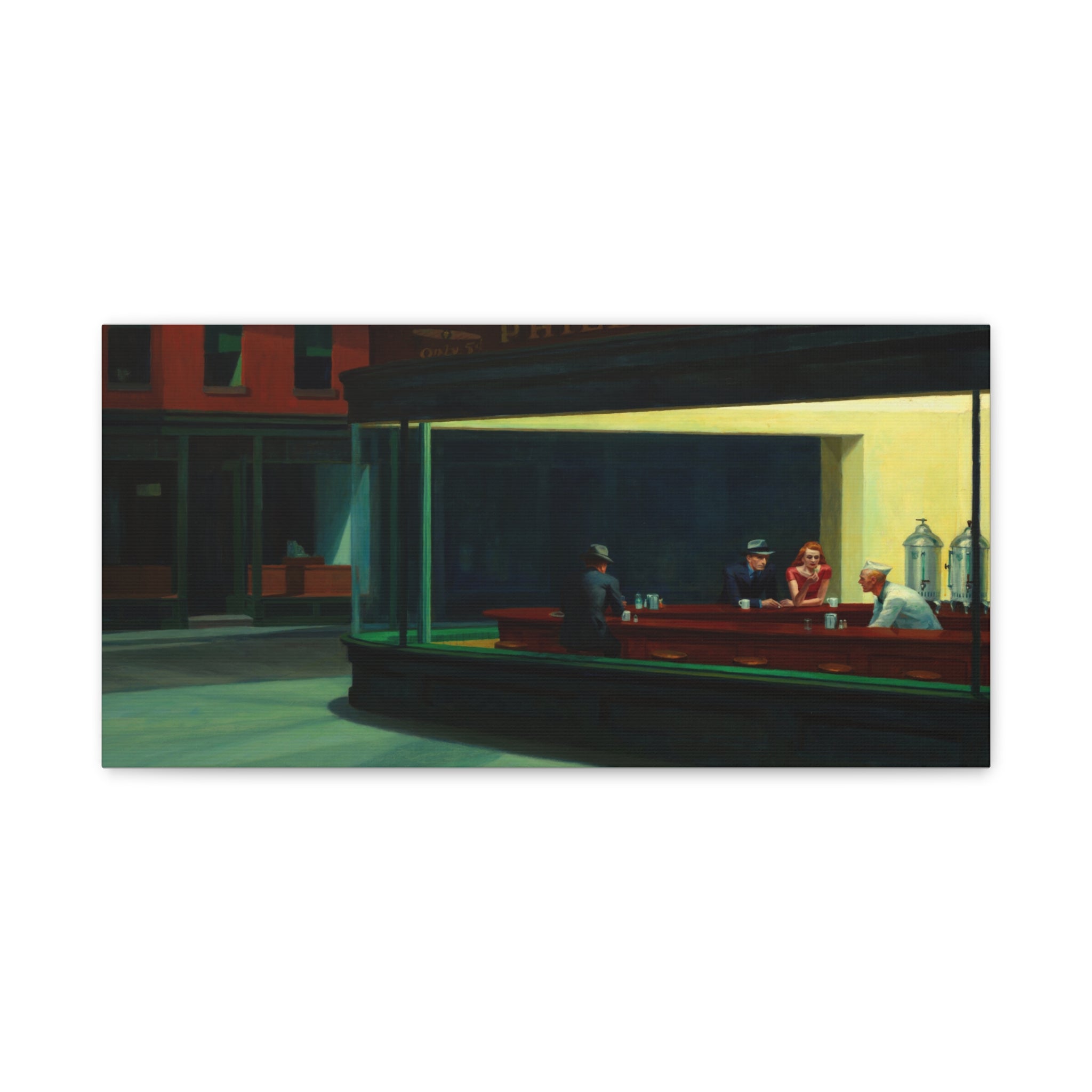 Nighthawks by Edward Hopper Matte Stretched Canvas Wall Art Print