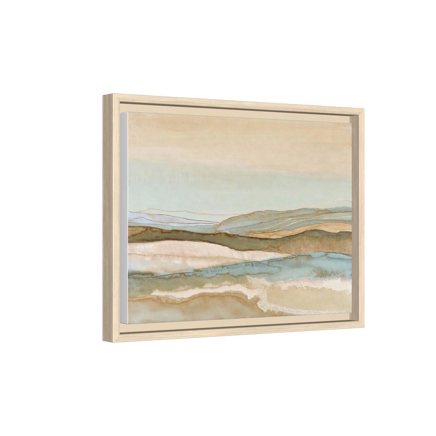 Framed Matte Canvas Coastal Abstract Landscape Wall Art