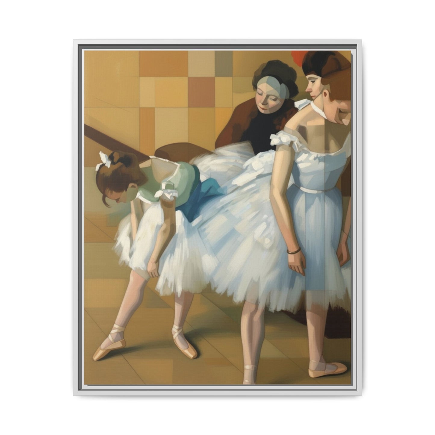Ballet Dancers Matte Framed Canvas – Impressionist Dance Wall Art