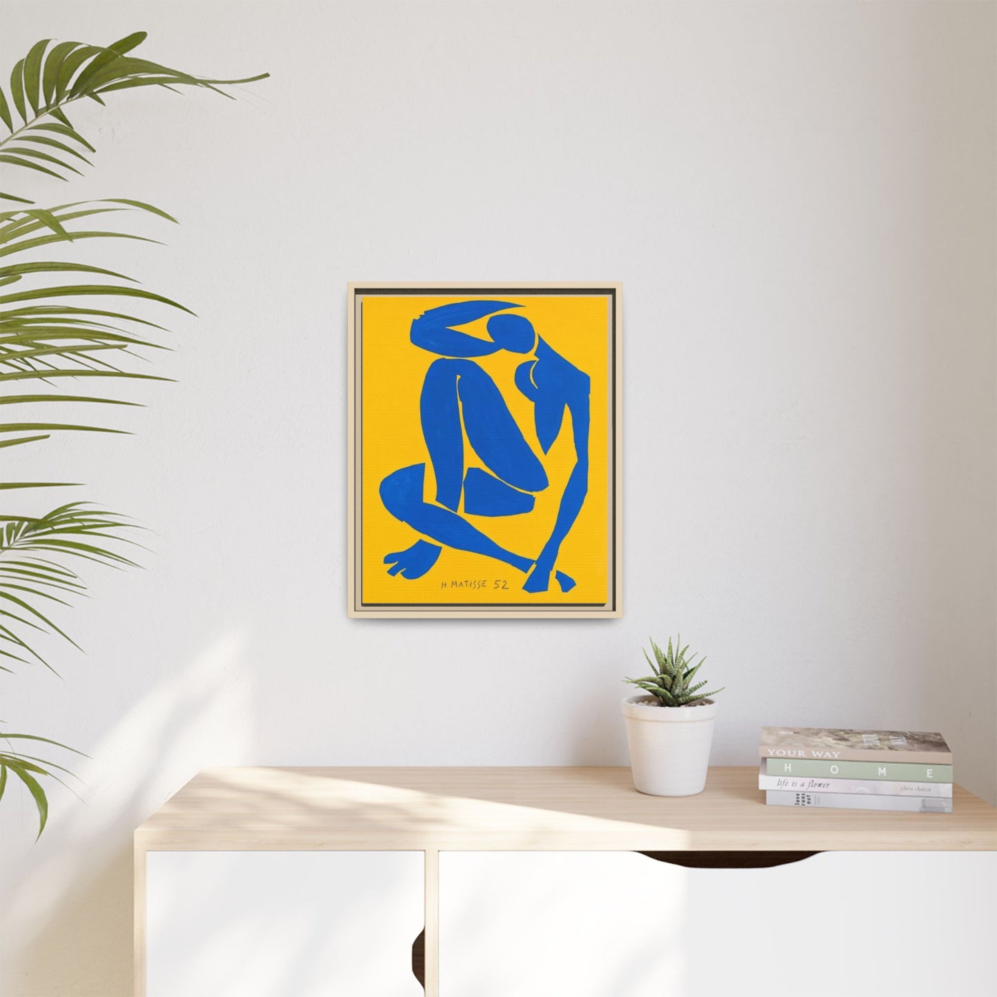 Abstract Blue Nude Matte Canvas Wall Art, Framed