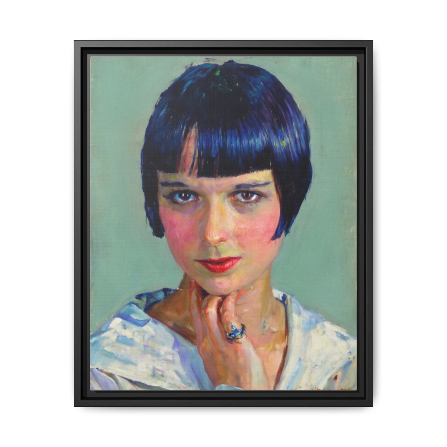 Framed Matte Canvas Portrait Print — Vintage Flapper Woman