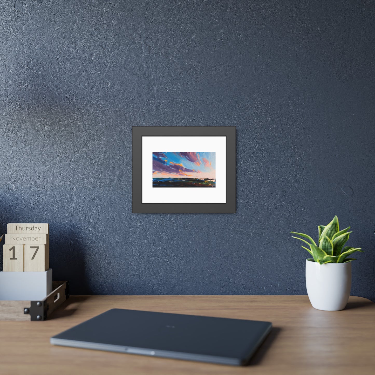 Framed Poster – Colorful Coastal Sunset Landscape Art Print