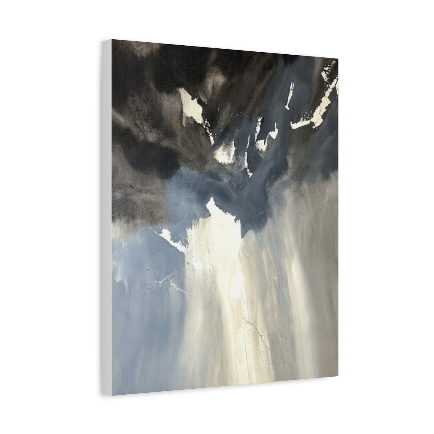 Abstract Storm Canvas Print — Dramatic Blue & Gray Matte Wall Art